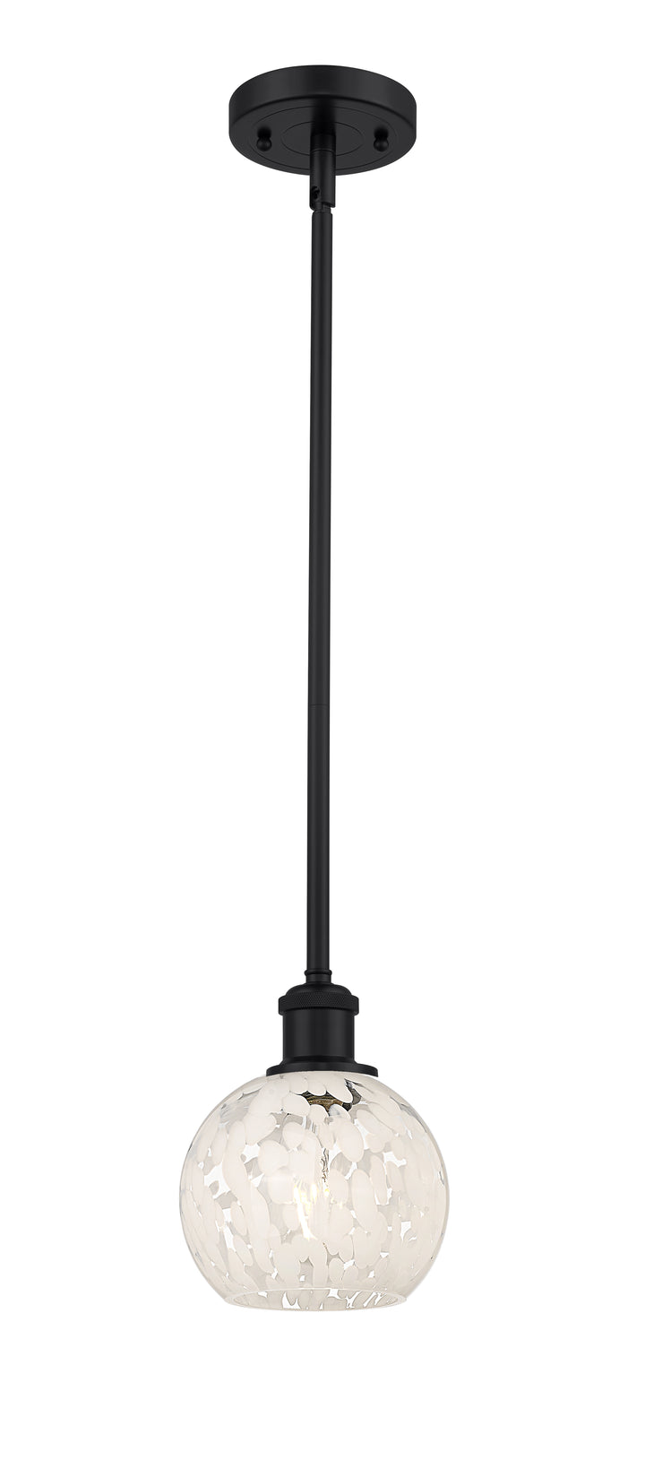 Innovations Lighting White Mouchette 6" Mini Pendant - Matte Black Mini-Pendants Innovations Lighting   