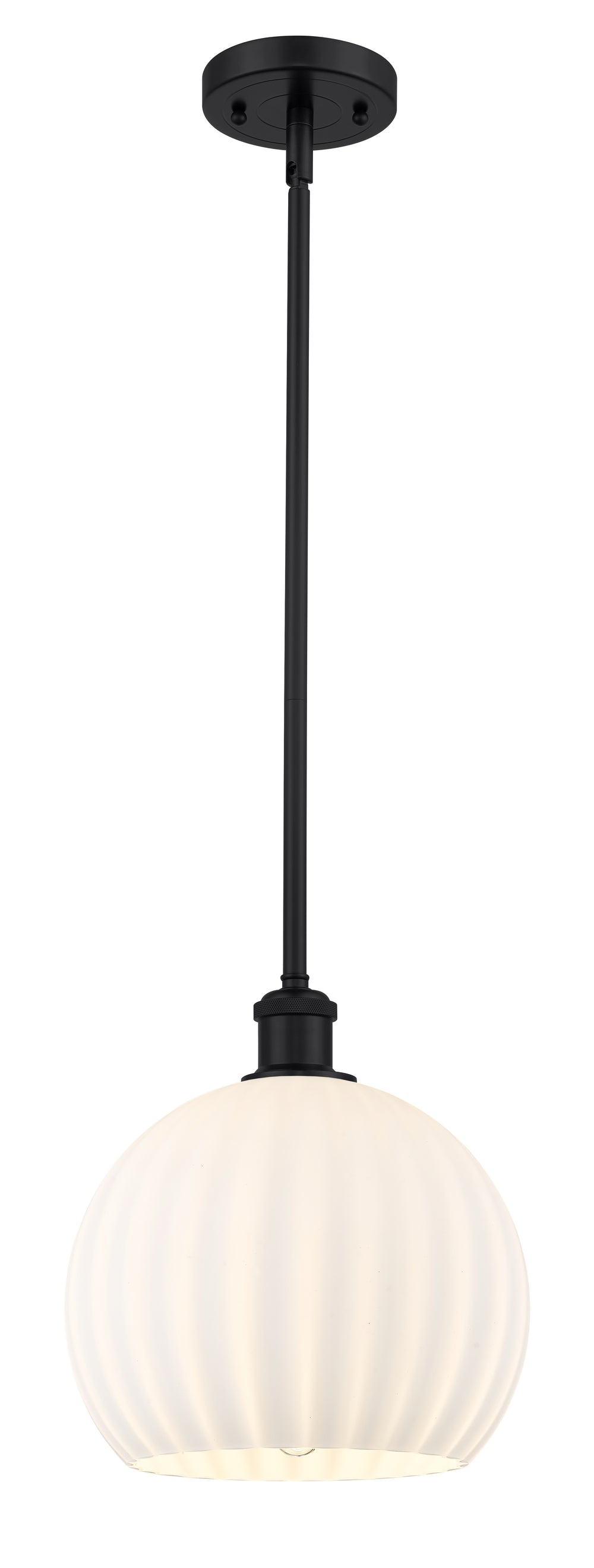 Innovations Lighting White Venetian 10" Mini Pendant - Matte Black