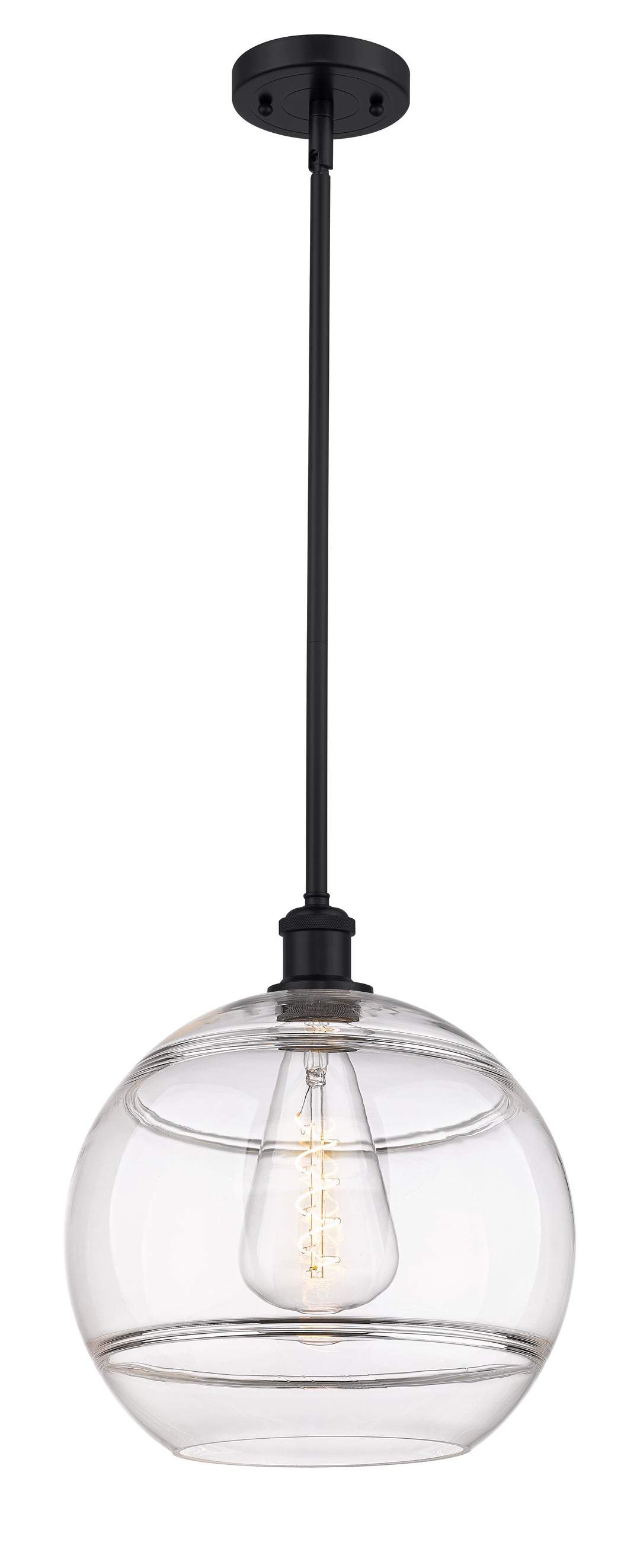 Innovations Lighting Rochester 12" Mini Pendant - Matte Black Mini-Pendants Innovations Lighting   