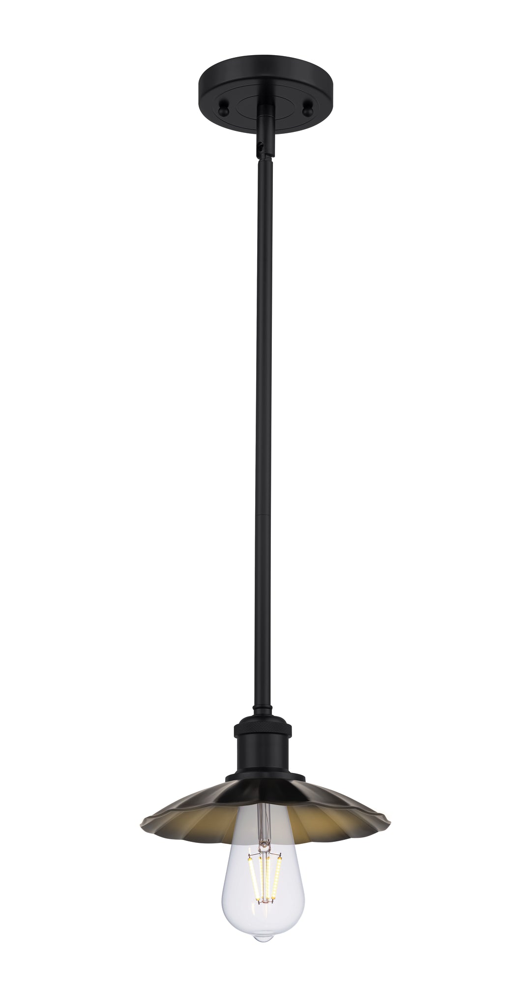 Innovations Lighting Scallop 7.5" Mini Pendant - Matte Black Mini-Pendants Innovations Lighting   