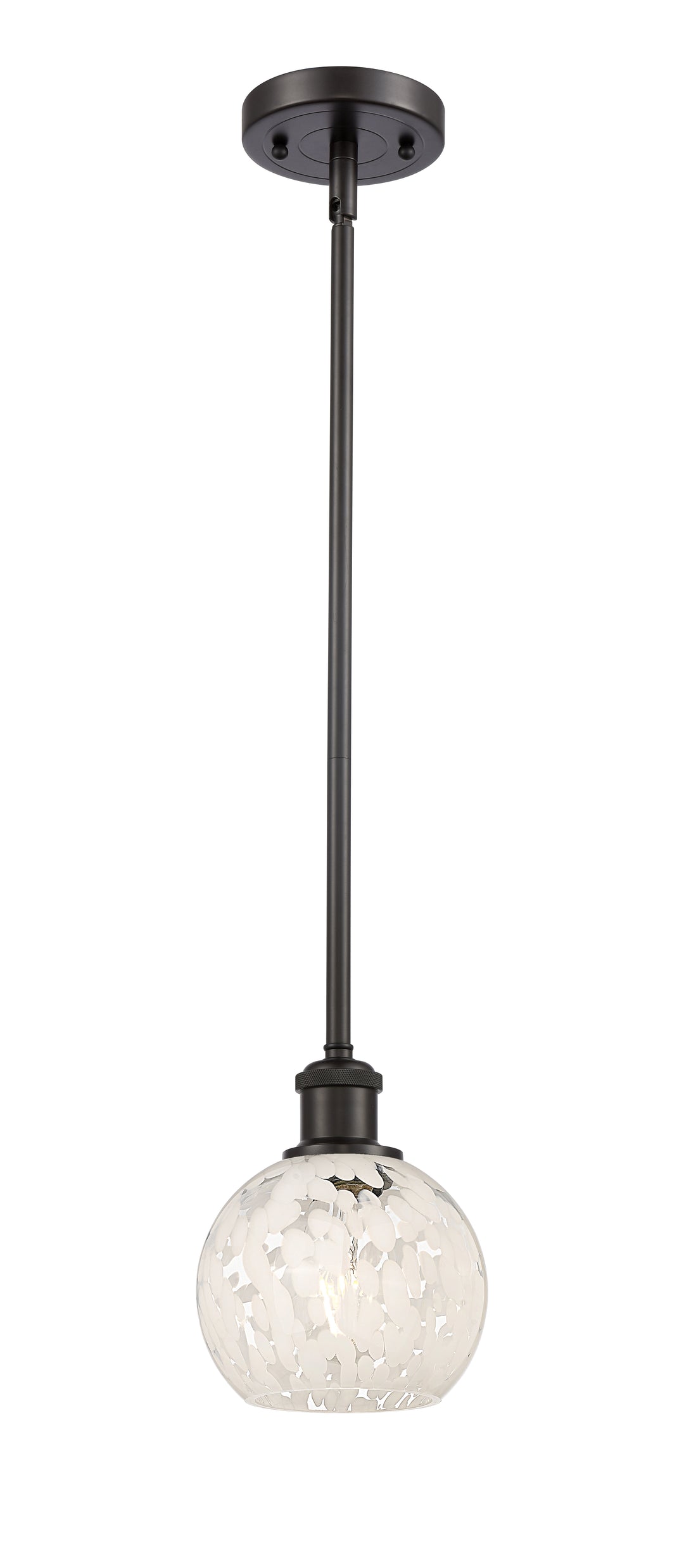 Innovations Lighting White Mouchette 6" Mini Pendant - Oil Rubbed Bronze Mini-Pendants Innovations Lighting   