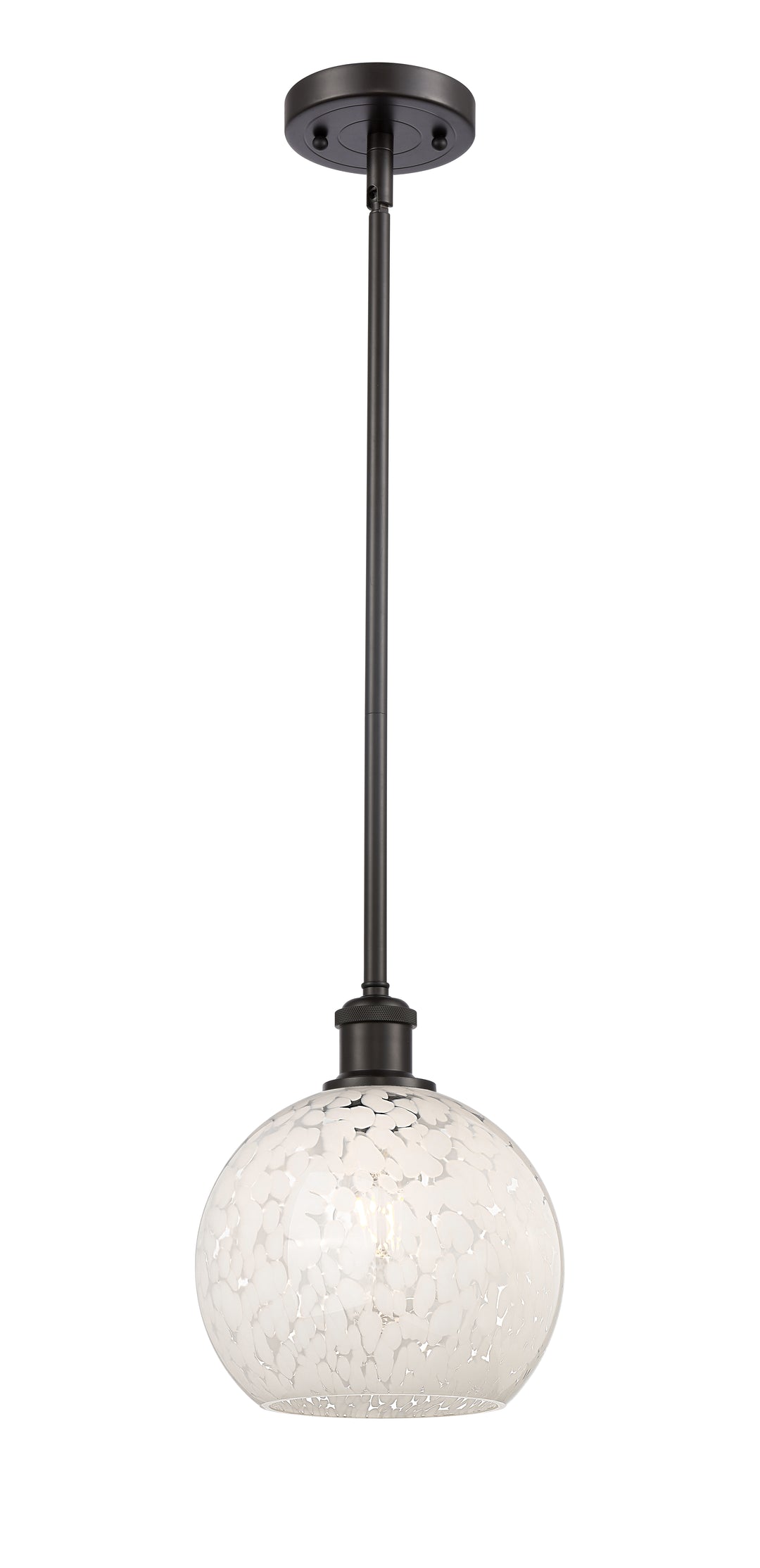 Innovations Lighting White Mouchette 8" Mini Pendant - Oil Rubbed Bronze Mini-Pendants Innovations Lighting   