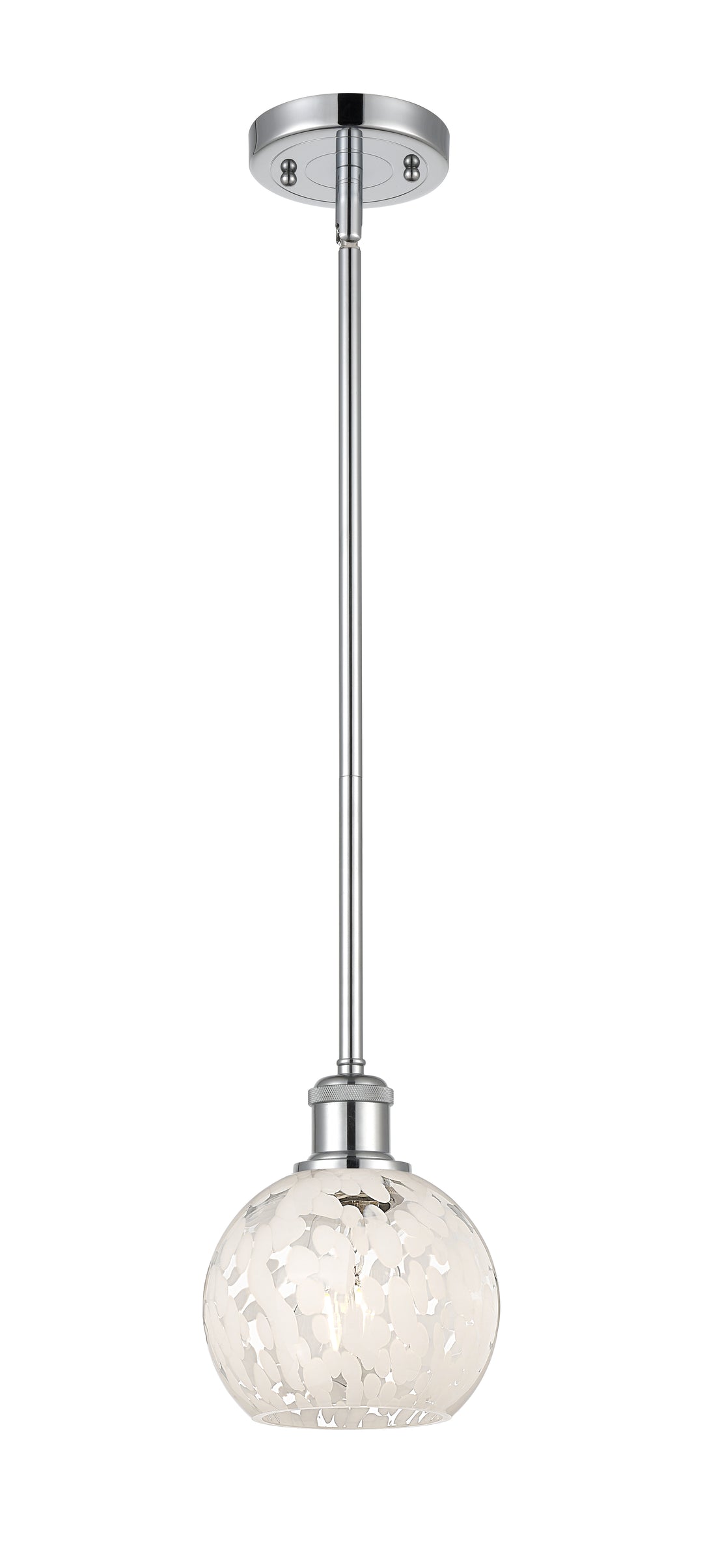 Innovations Lighting White Mouchette 6" Mini Pendant - Polished Chrome Mini-Pendants Innovations Lighting   