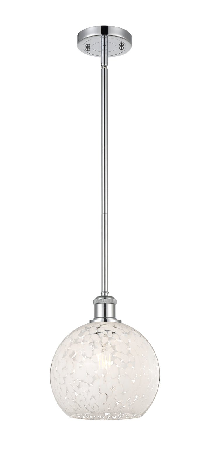 Innovations Lighting White Mouchette 8" Mini Pendant - Polished Chrome Mini-Pendants Innovations Lighting   