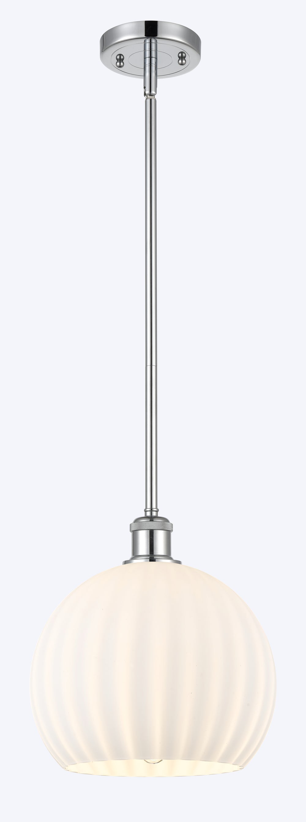 Innovations Lighting White Venetian 10" Mini Pendant - Polished Chrome Mini-Pendants Innovations Lighting   