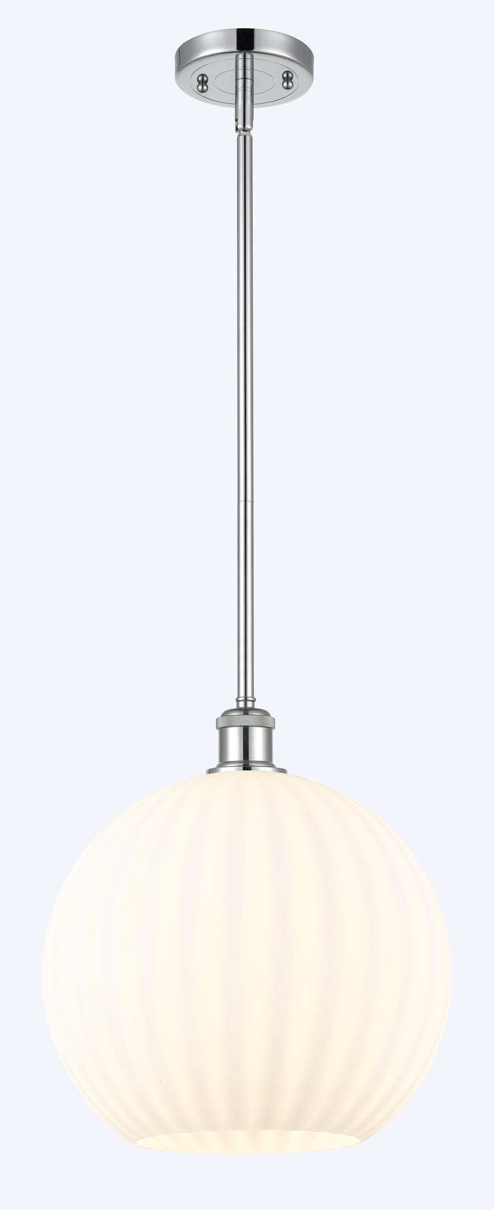 Innovations Lighting White Venetian 12" Mini Pendant - Polished Chrome Mini-Pendants Innovations Lighting   