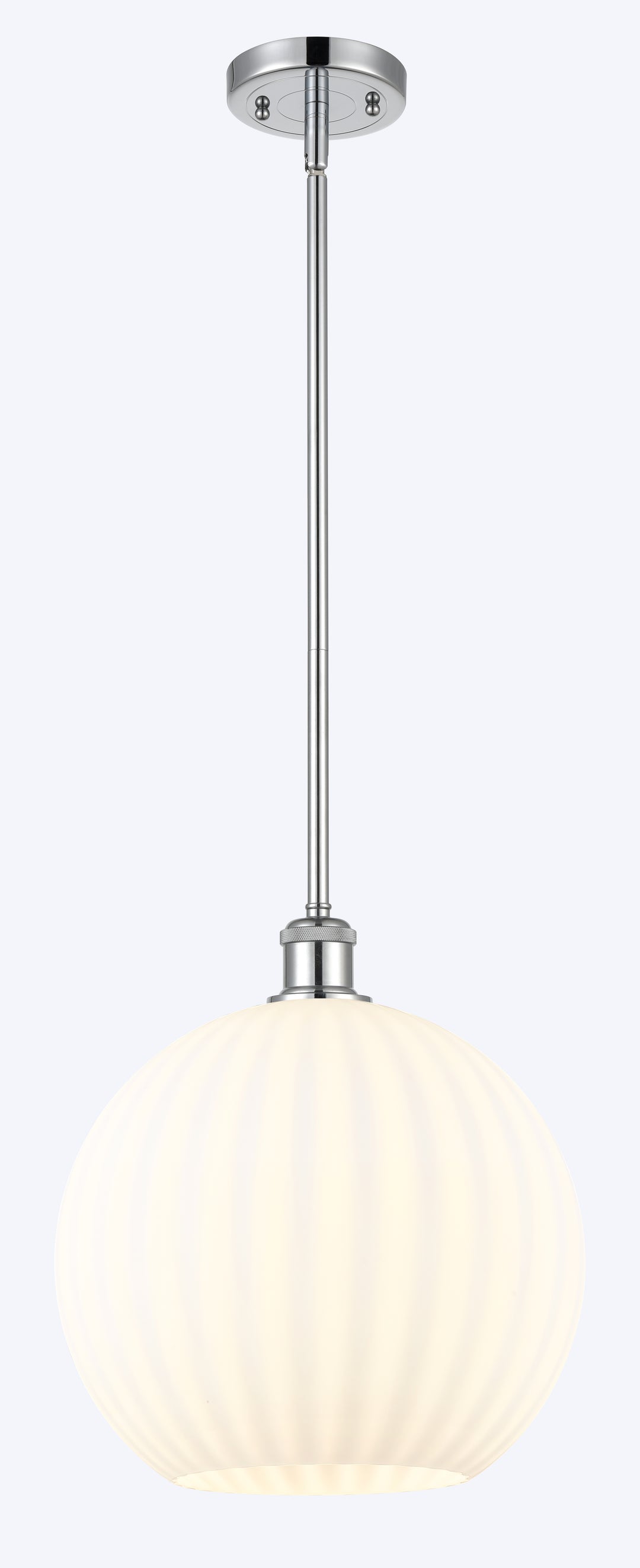 Innovations Lighting White Venetian 12" Mini Pendant - Polished Chrome Mini-Pendants Innovations Lighting   