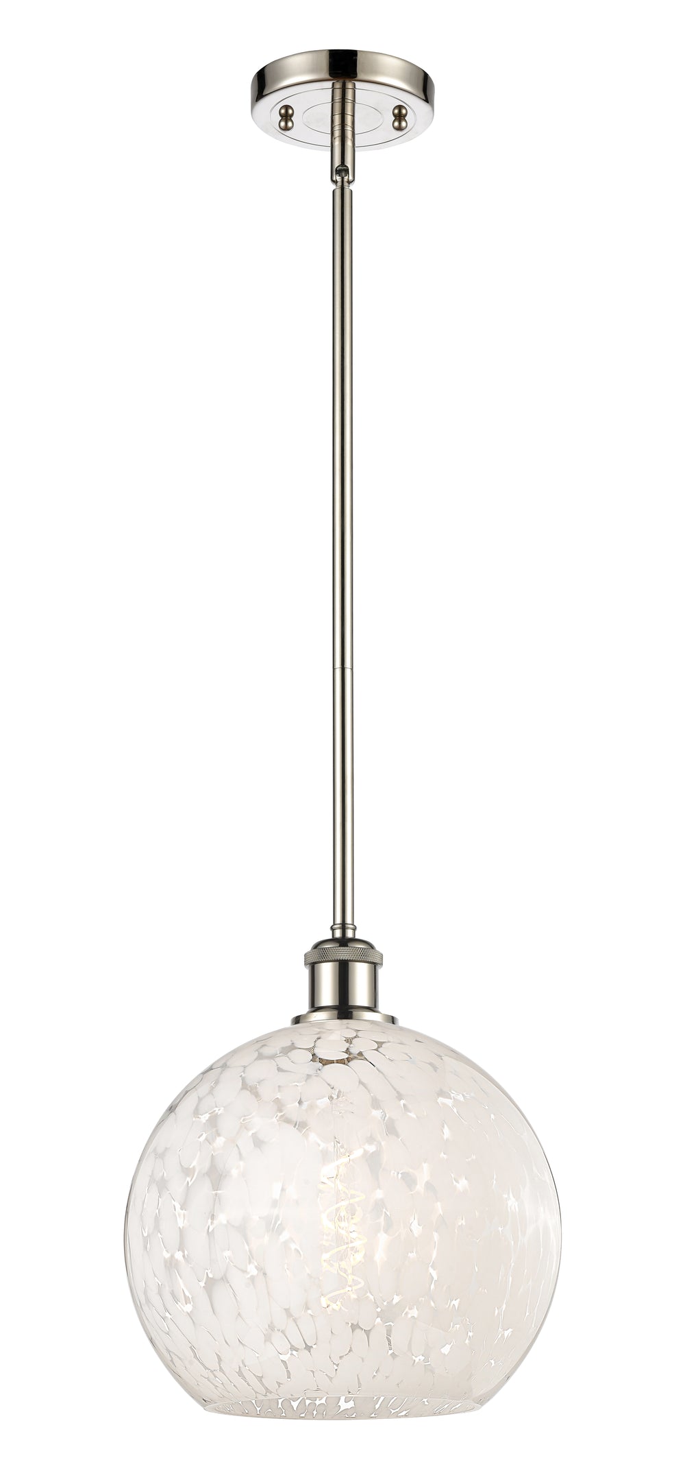 Innovations Lighting White Mouchette 10" Mini Pendant - Polished Nickel Mini-Pendants Innovations Lighting   