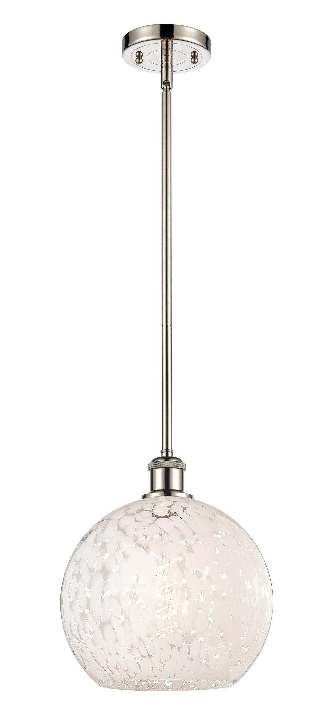 Innovations Lighting White Mouchette 10" Mini Pendant - Polished Nickel Mini-Pendants Innovations Lighting   