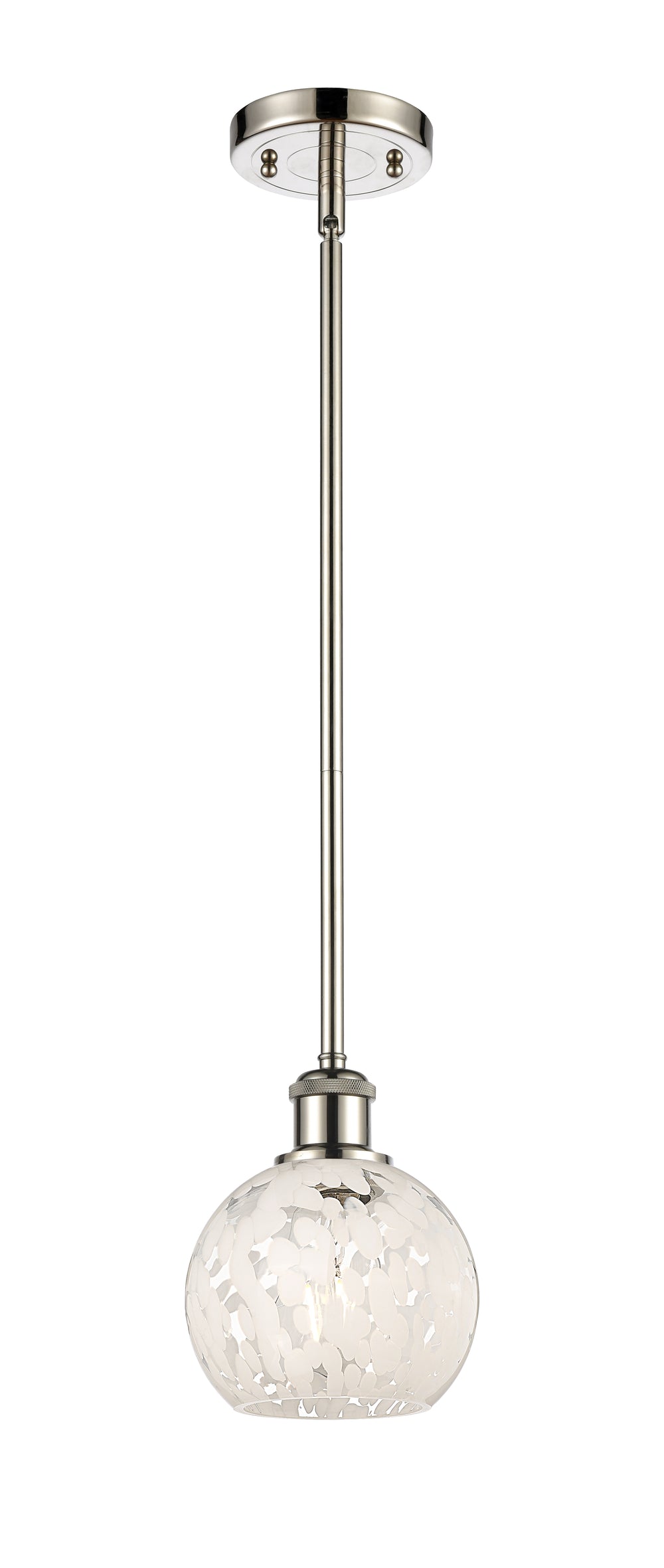 Innovations Lighting White Mouchette 6" Mini Pendant - Polished Nickel Mini-Pendants Innovations Lighting   