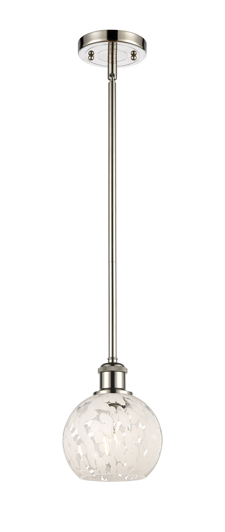 Innovations Lighting White Mouchette 6" Mini Pendant - Polished Nickel Mini-Pendants Innovations Lighting   