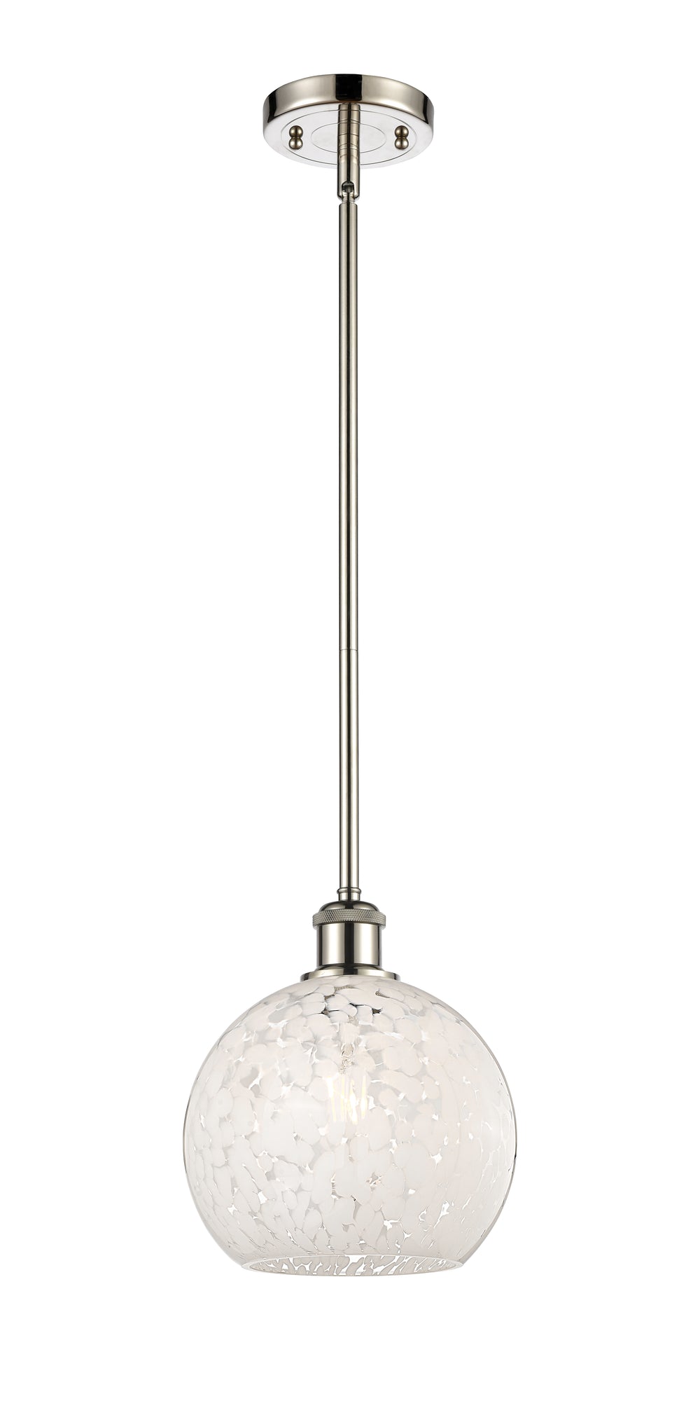 Innovations Lighting White Mouchette 8" Mini Pendant - Polished Nickel Mini-Pendants Innovations Lighting   