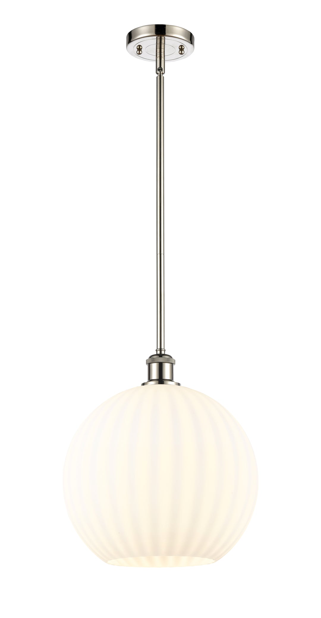 Innovations Lighting White Venetian 12" Mini Pendant - Polished Nickel Mini-Pendants Innovations Lighting   