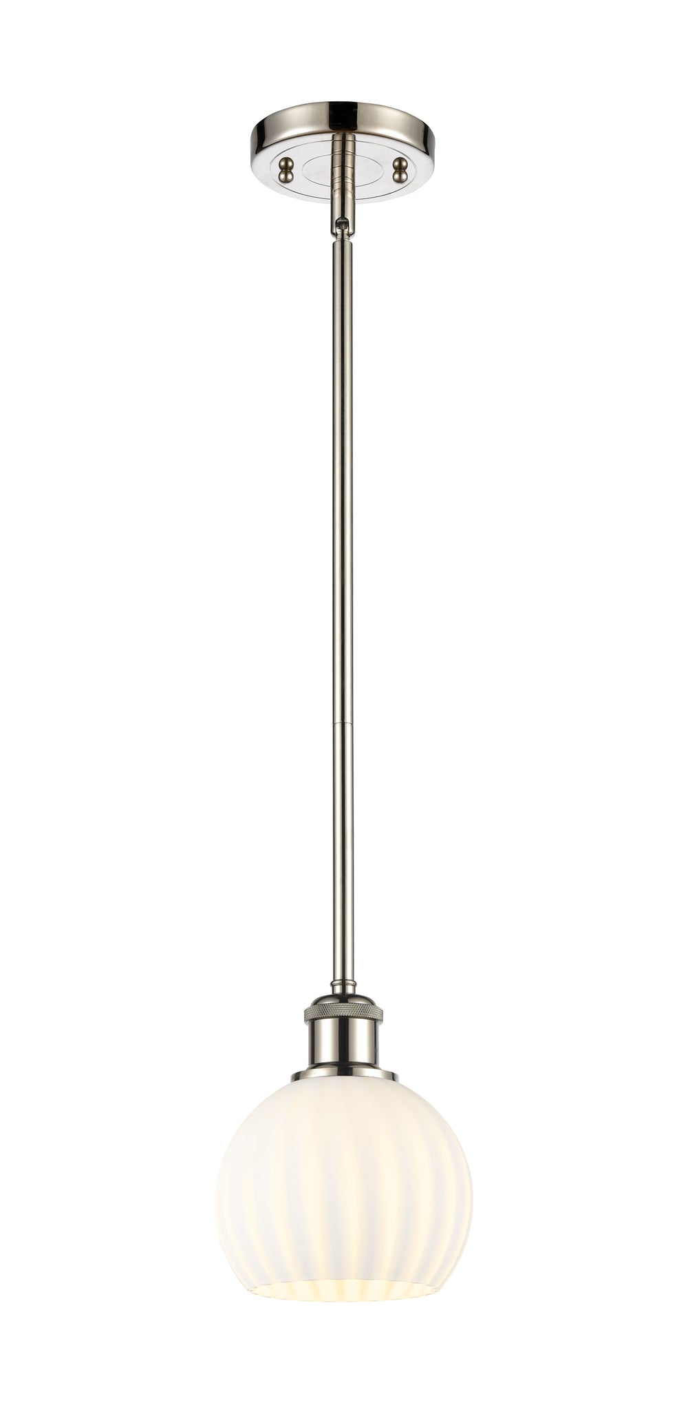 Innovations Lighting White Venetian 6" Mini Pendant - Polished Nickel Mini-Pendants Innovations Lighting   