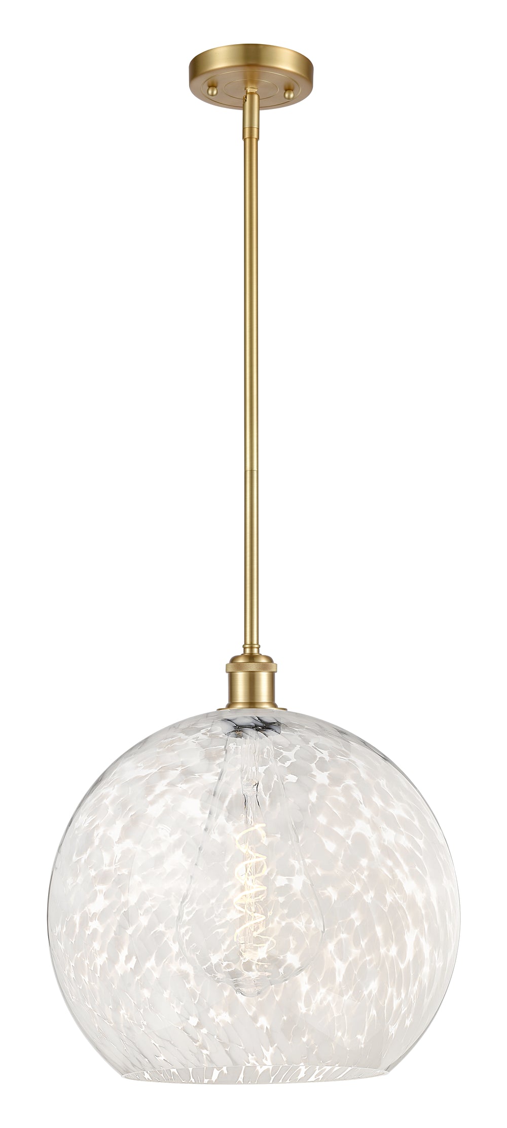 Innovations Lighting White Mouchette 14" Pendant - Satin Gold Pendants Innovations Lighting   