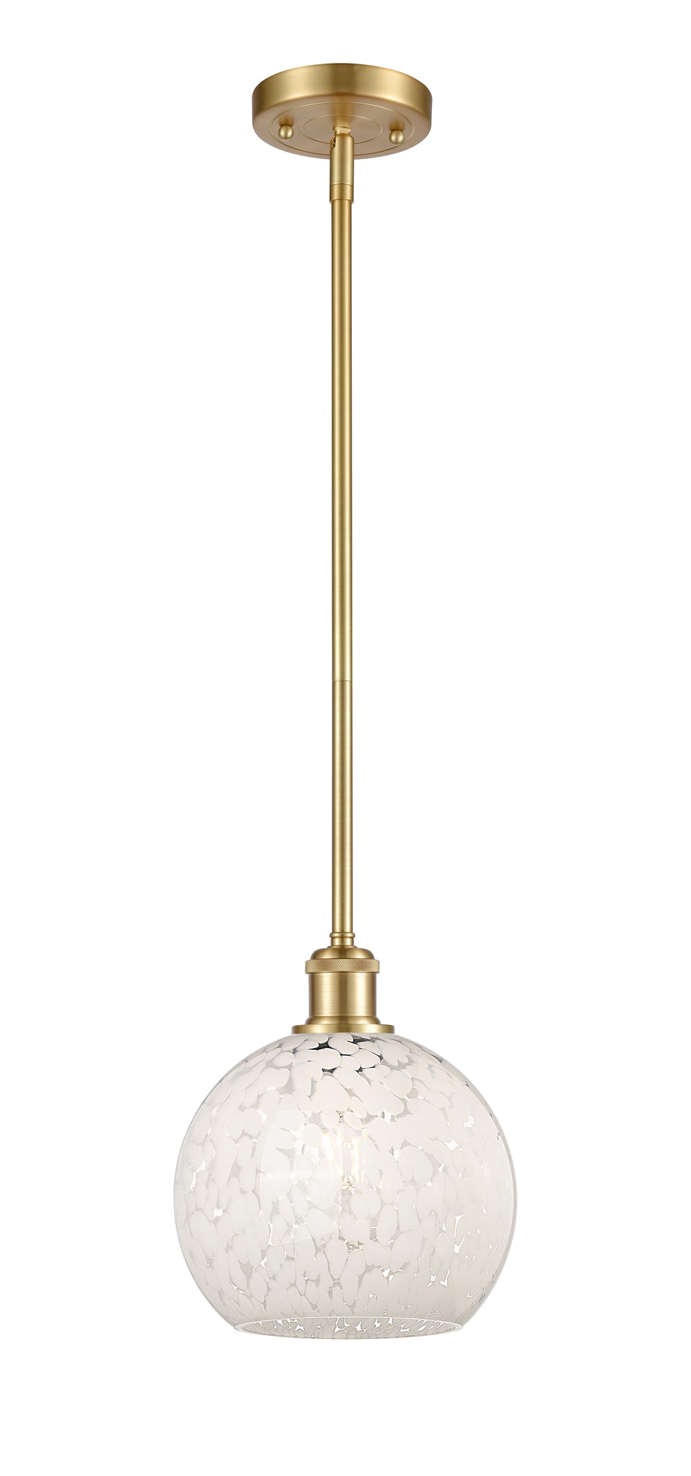 Innovations Lighting White Mouchette 8" Mini Pendant - Satin Gold Mini-Pendants Innovations Lighting   