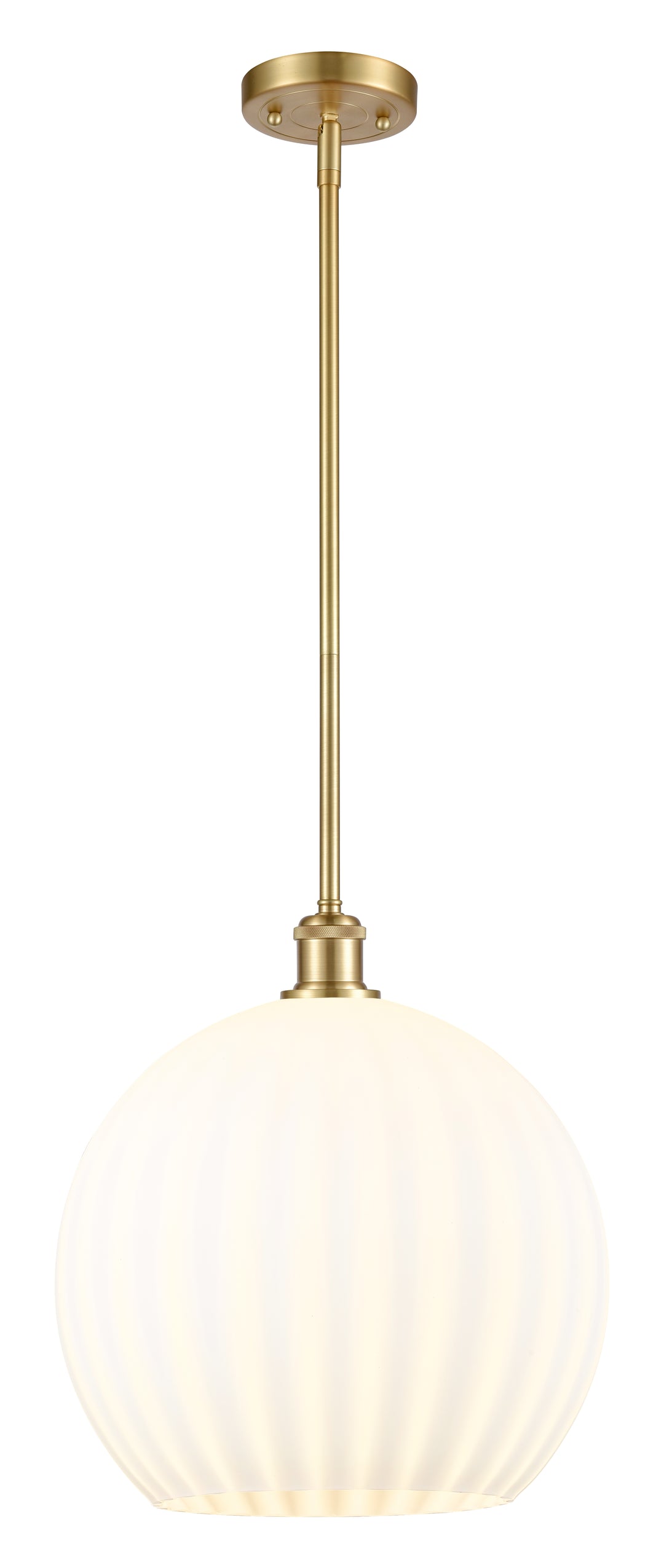 Innovations Lighting White Venetian 14" Pendant - Satin Gold Pendants Innovations Lighting   