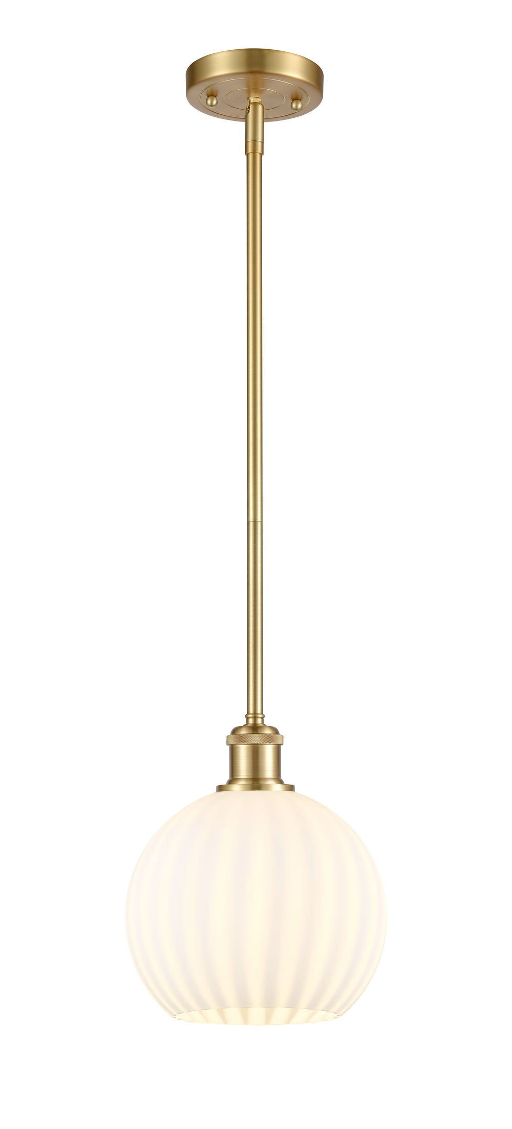 Innovations Lighting White Venetian 8" Mini Pendant - Satin Gold