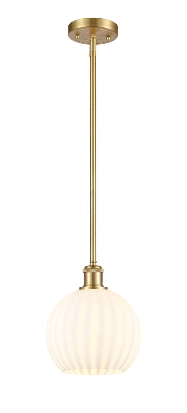 Innovations Lighting White Venetian 8" Mini Pendant - Satin Gold