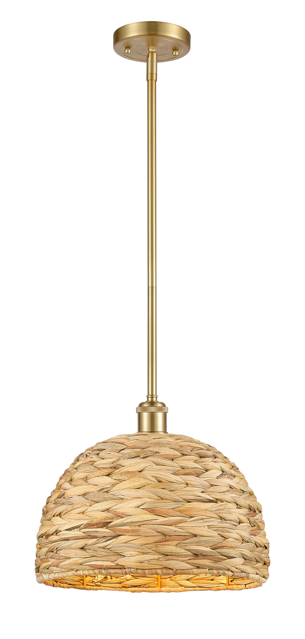 Innovations Lighting Woven Rattan 12" Mini Pendant - Satin Gold Mini-Pendants Innovations Lighting Default Title  