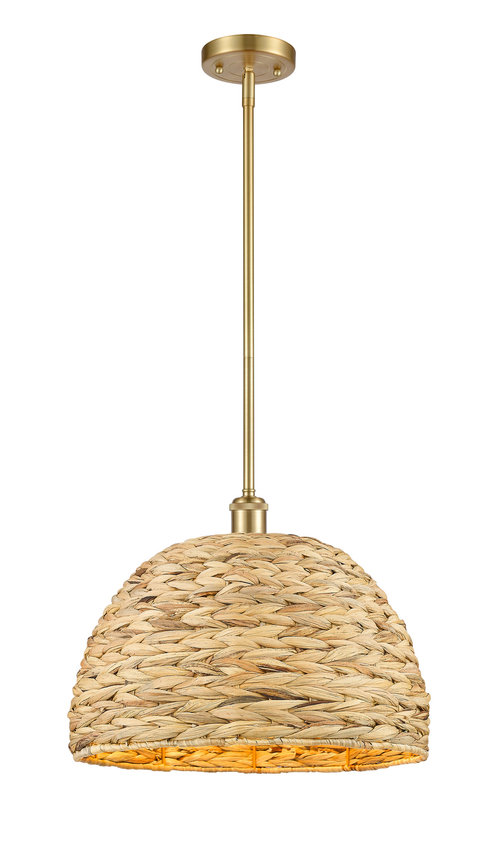 Innovations Lighting Woven Rattan 16" Mini Pendant - Satin Gold Mini-Pendants Innovations Lighting Default Title  