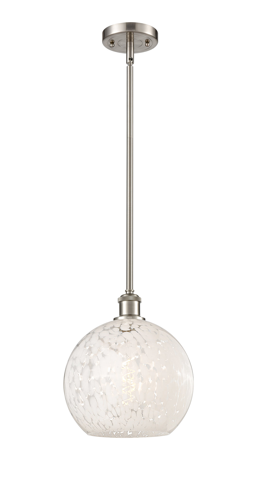 Innovations Lighting White Mouchette 10" Mini Pendant - Brushed Satin Nickel Mini-Pendants Innovations Lighting   