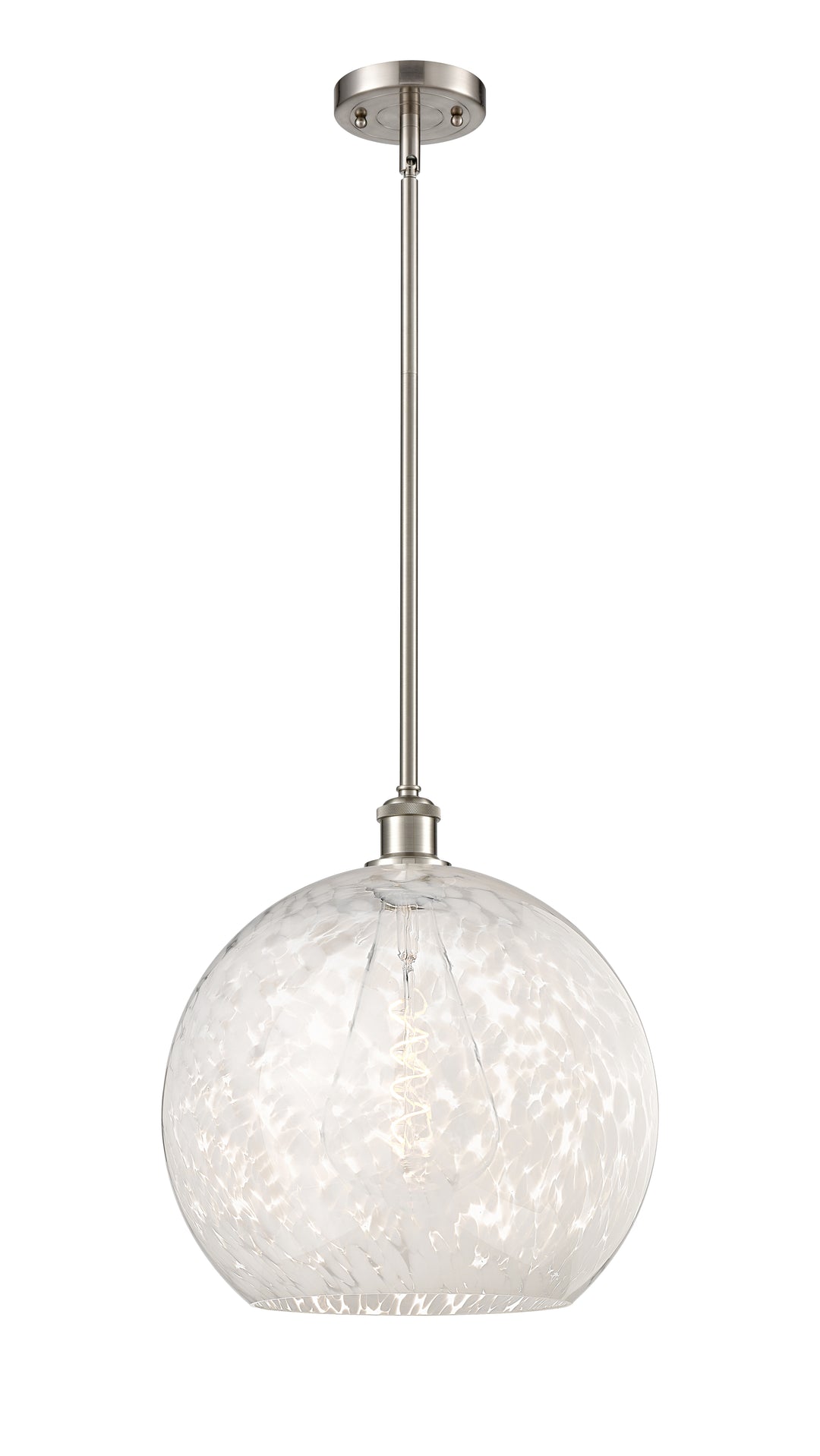 Innovations Lighting White Mouchette 14" Pendant - Brushed Satin Nickel Pendants Innovations Lighting   