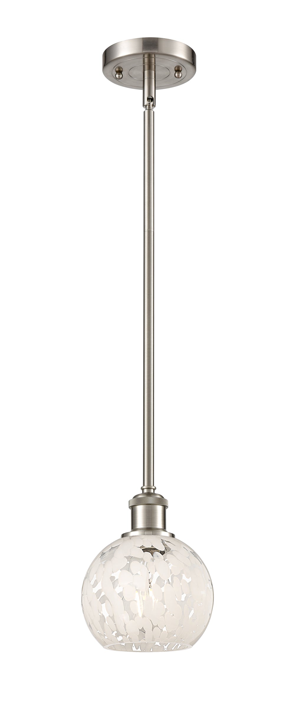 Innovations Lighting White Mouchette 6" Mini Pendant - Brushed Satin Nickel Mini-Pendants Innovations Lighting   