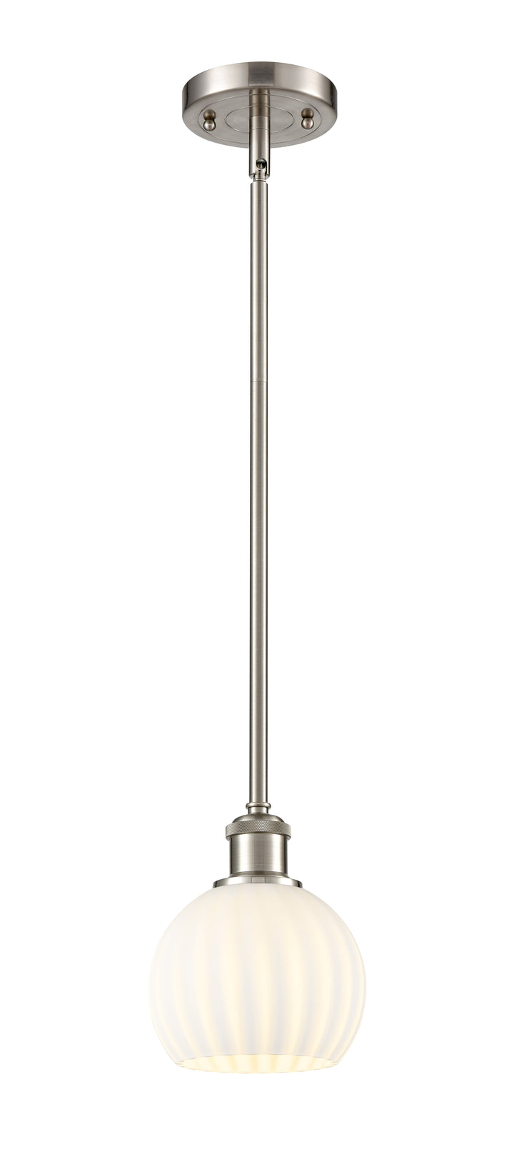 Innovations Lighting White Venetian 6" Mini Pendant - Brushed Satin Nickel