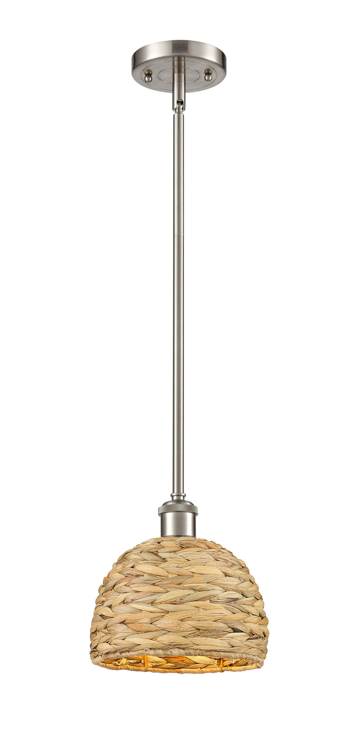 Innovations Lighting Woven Rattan 8" Mini Pendant - Satin Nickel Mini-Pendants Innovations Lighting Default Title  