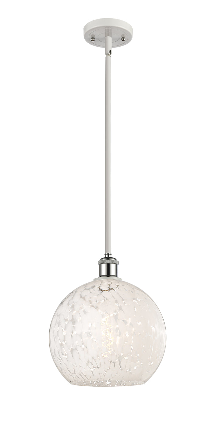 Innovations Lighting White Mouchette 10" Mini Pendant - White Polished Chrome Mini-Pendants Innovations Lighting White Mouchette ; Glass Type: White  