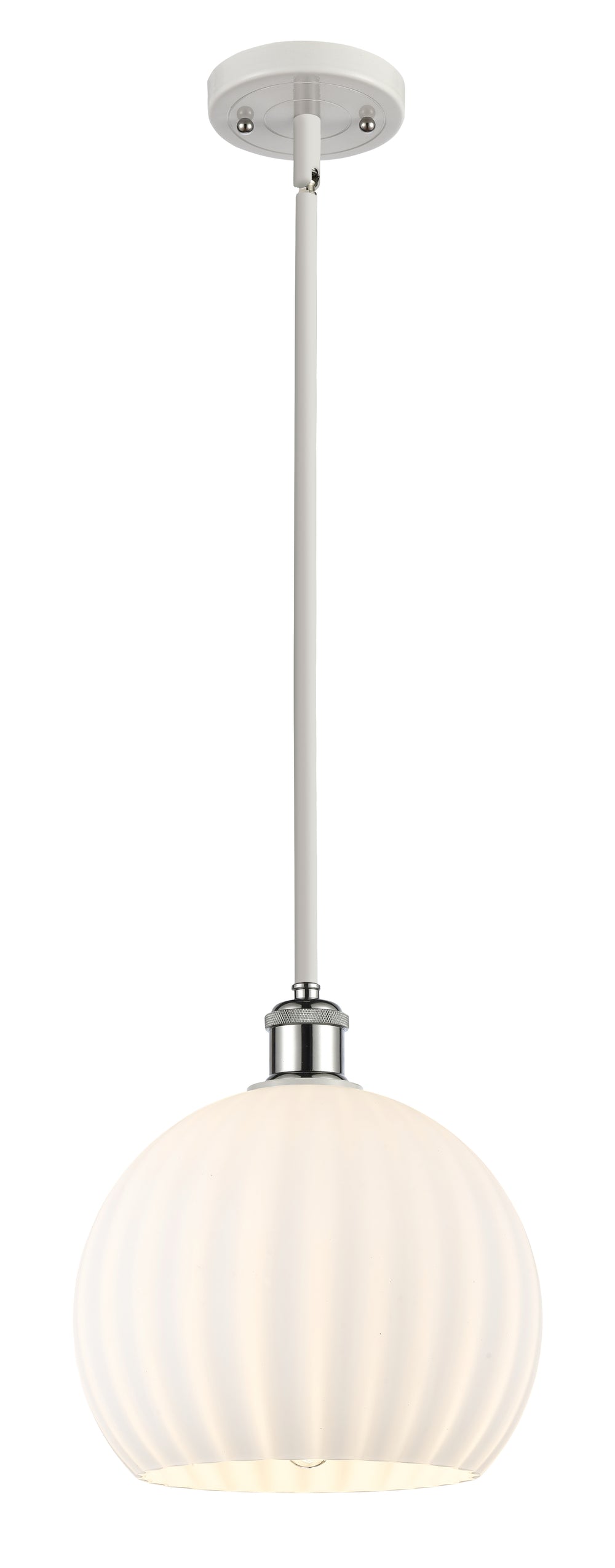 Innovations Lighting White Venetian 10" Mini Pendant - White Polished Chrome