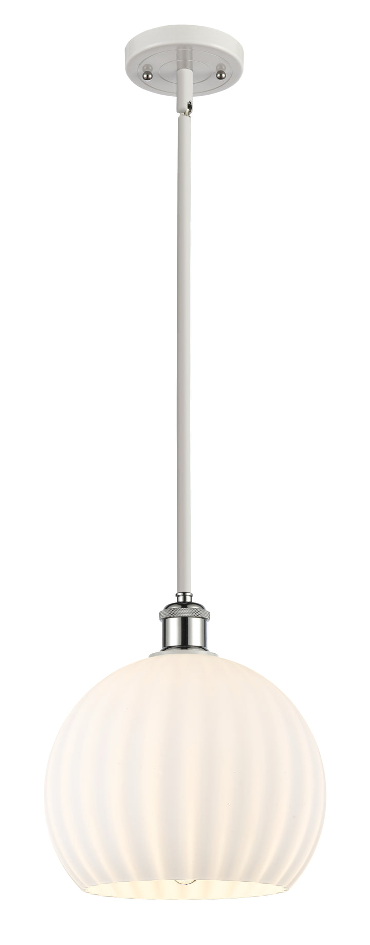 Innovations Lighting White Venetian 10" Mini Pendant - White Polished Chrome Mini-Pendants Innovations Lighting White Venetian ; Glass Type: White  