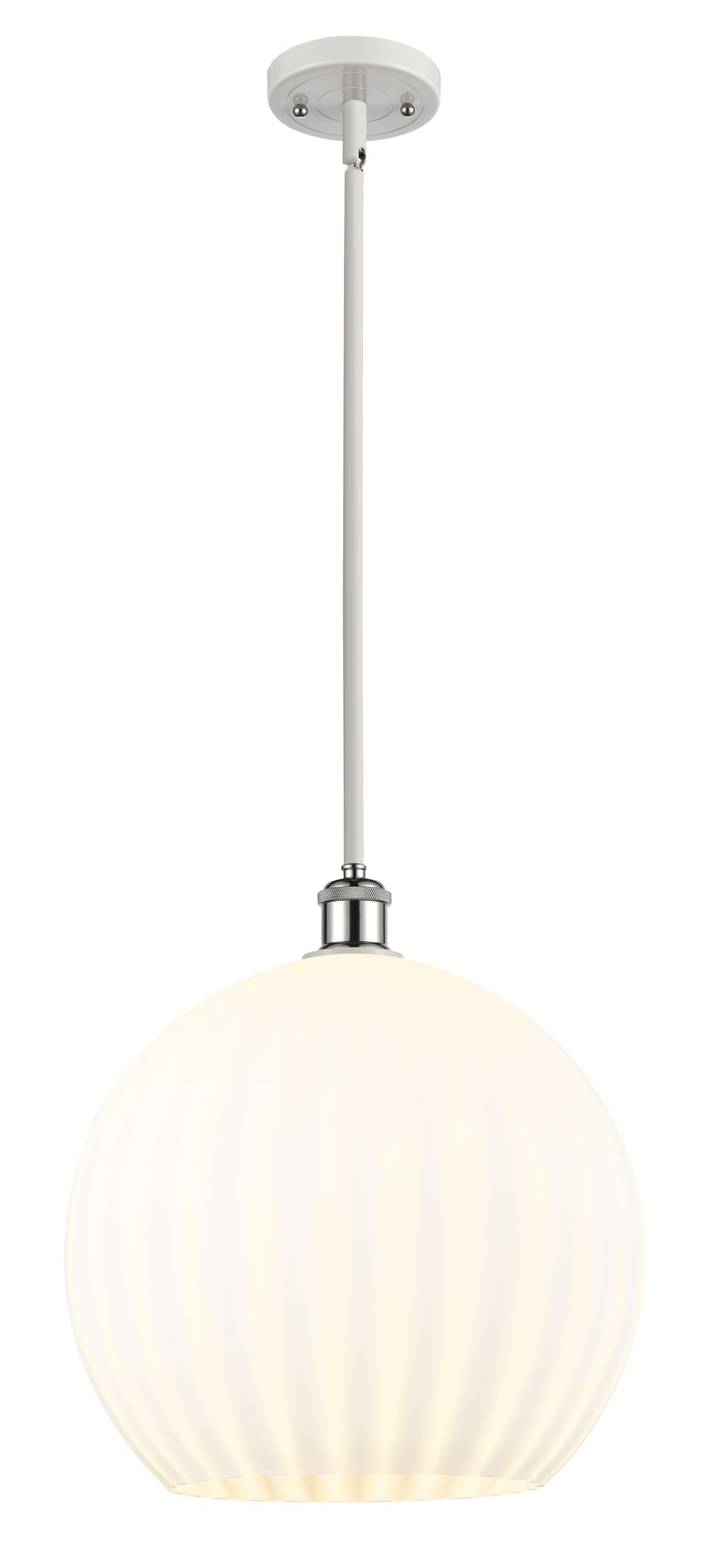 Innovations Lighting White Venetian 14" Pendant - White Polished Chrome Pendants Innovations Lighting White Venetian ; Glass Type: White  