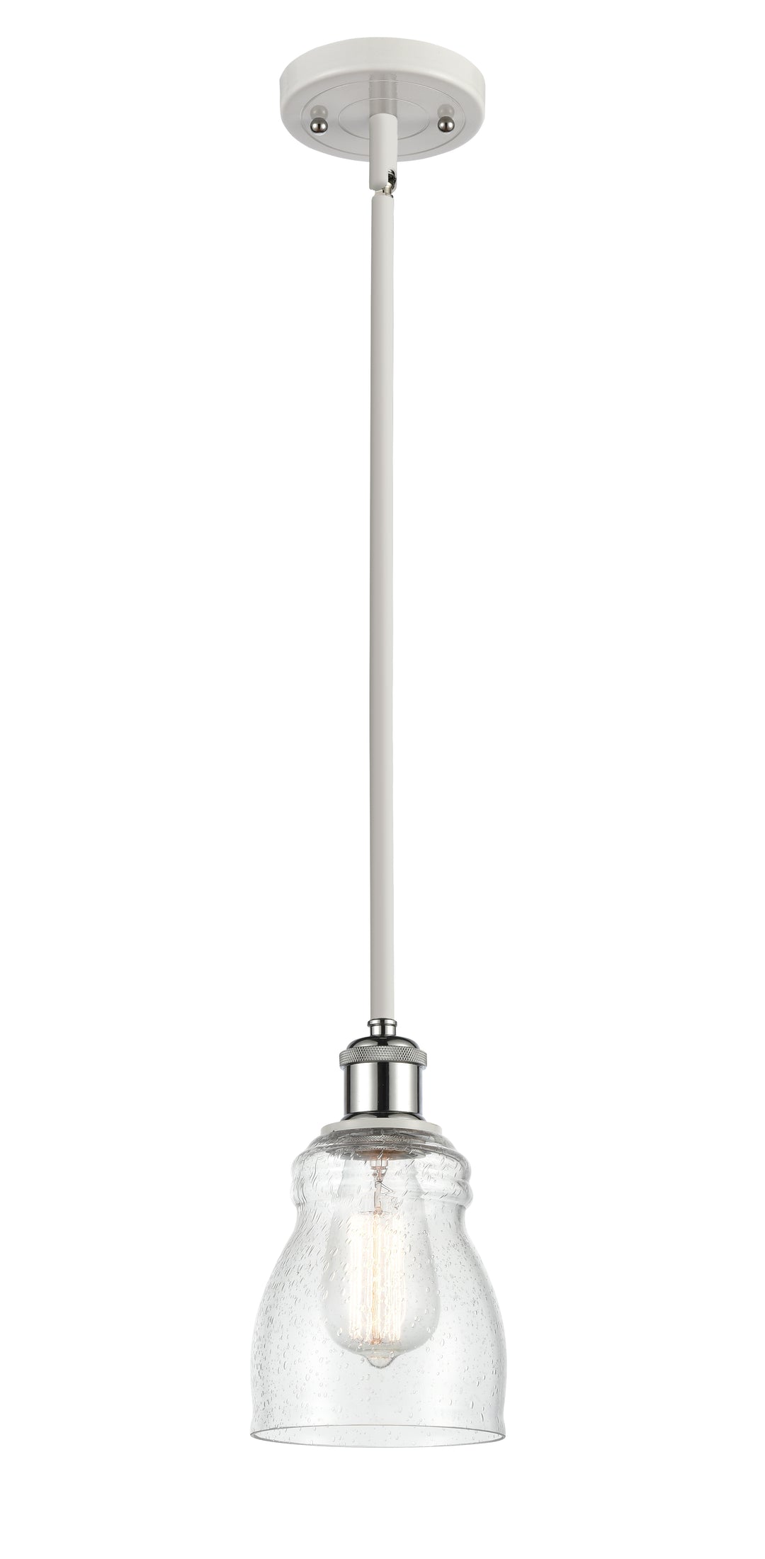 Innovations Lighting Ellery 5" Mini Pendant - White Polished Chrome Mini-Pendants Innovations Lighting Seedy ; Glass Type: Seeded  