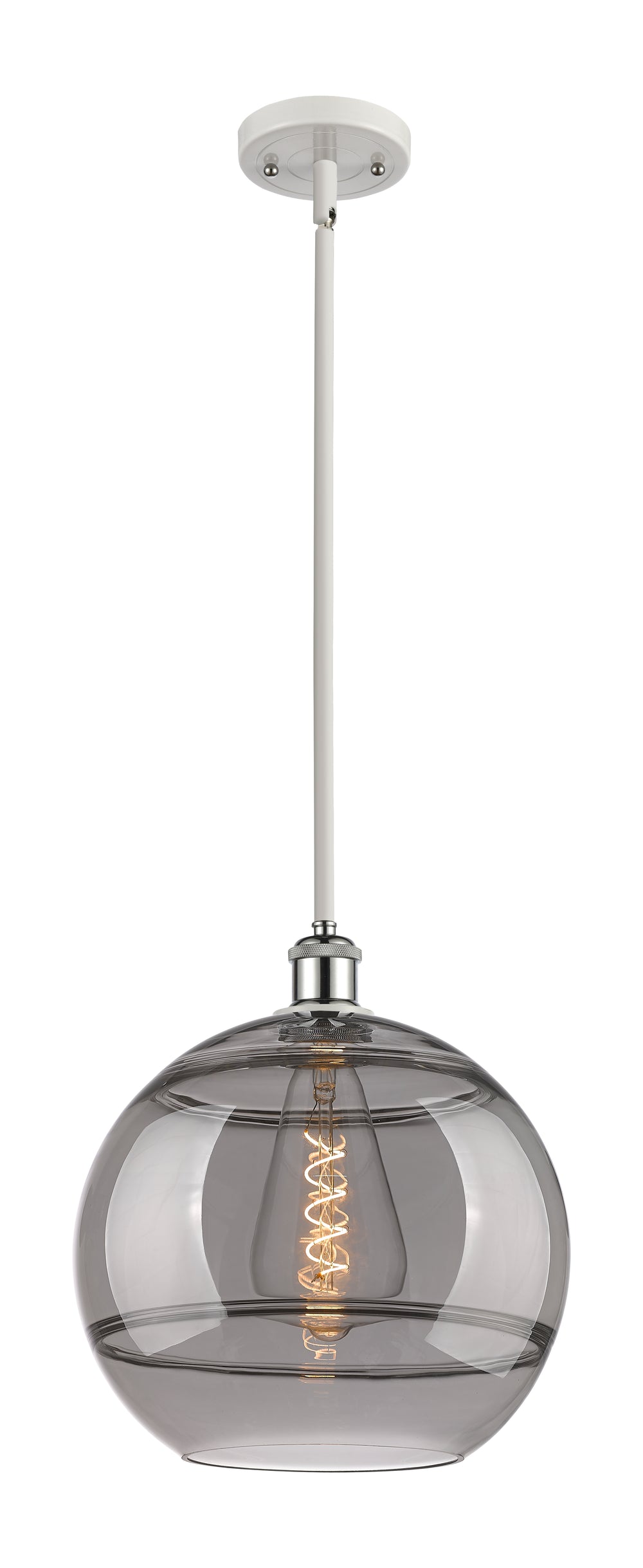 Innovations Lighting Rochester 12" Mini Pendant - White Polished Chrome