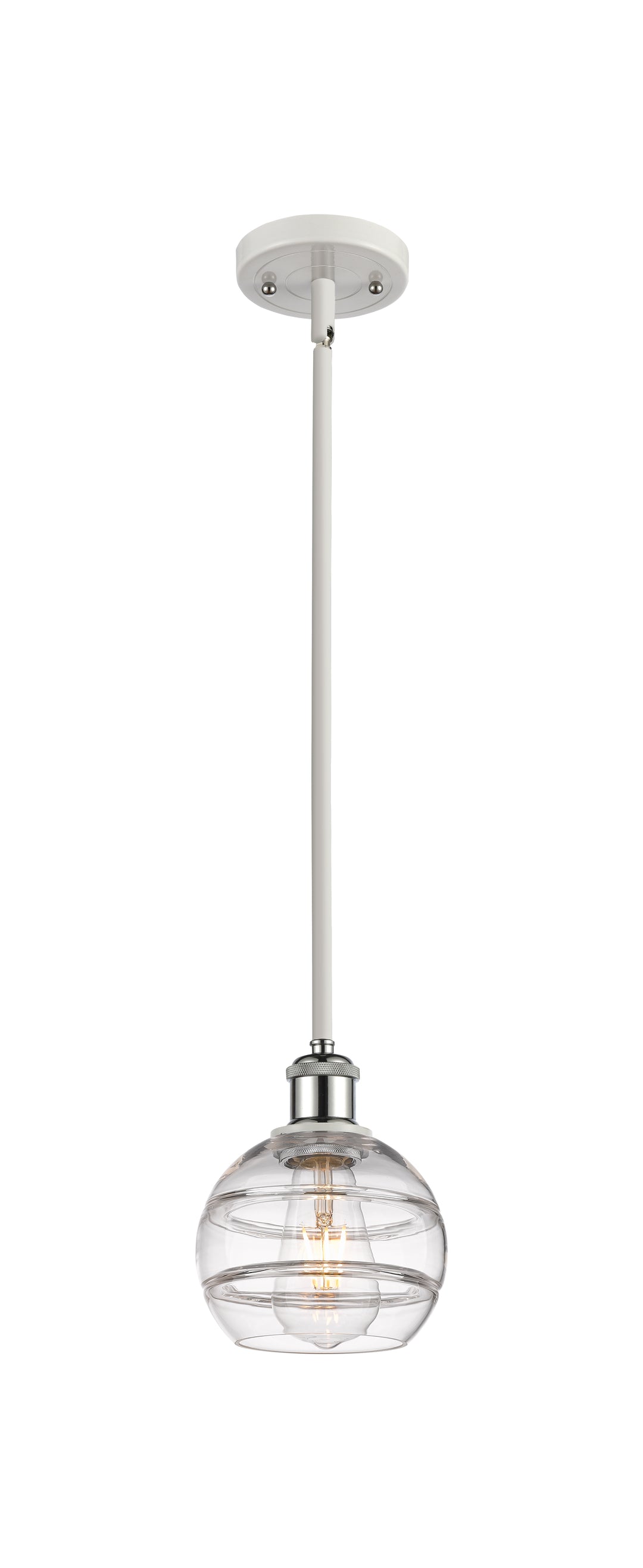 Innovations Lighting Rochester 6" Mini Pendant - White Polished Chrome