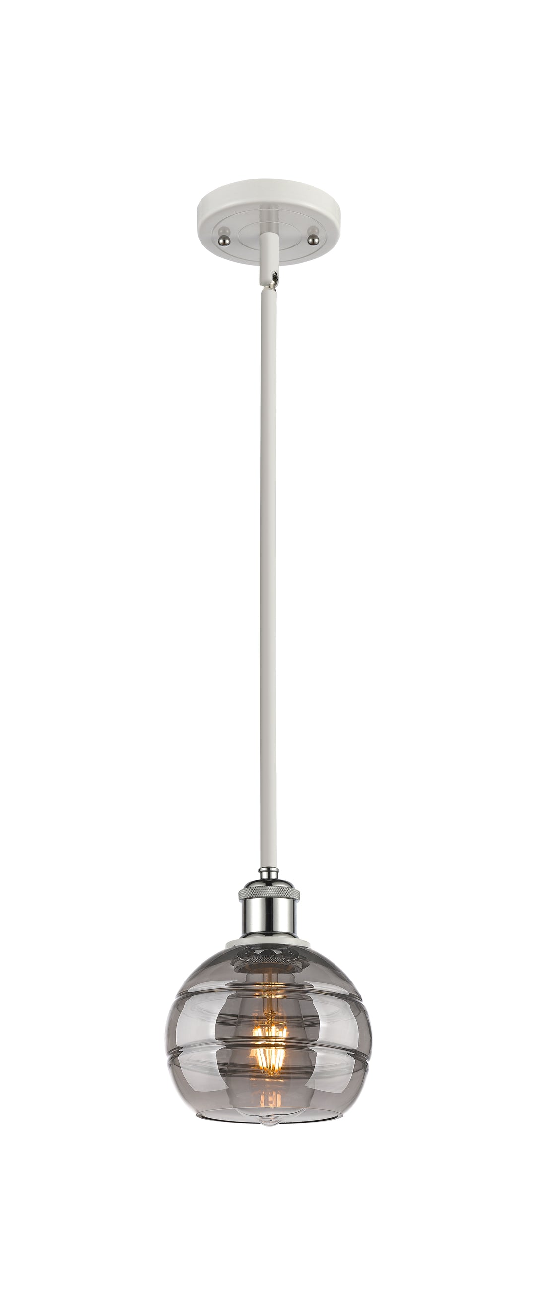 Innovations Lighting Rochester 6" Mini Pendant - White Polished Chrome