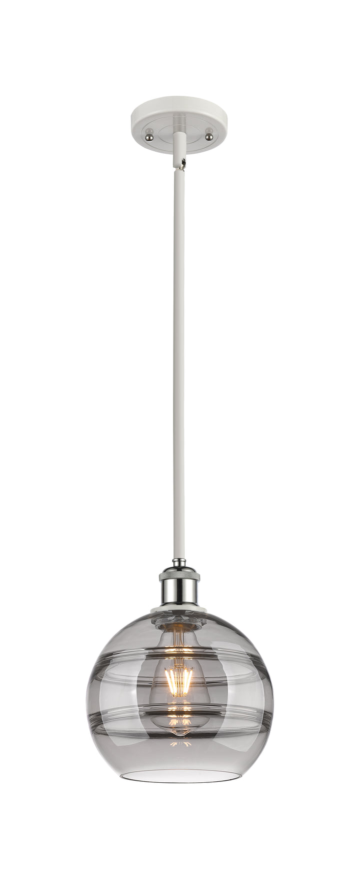 Innovations Lighting Rochester 8" Mini Pendant - White Polished Chrome