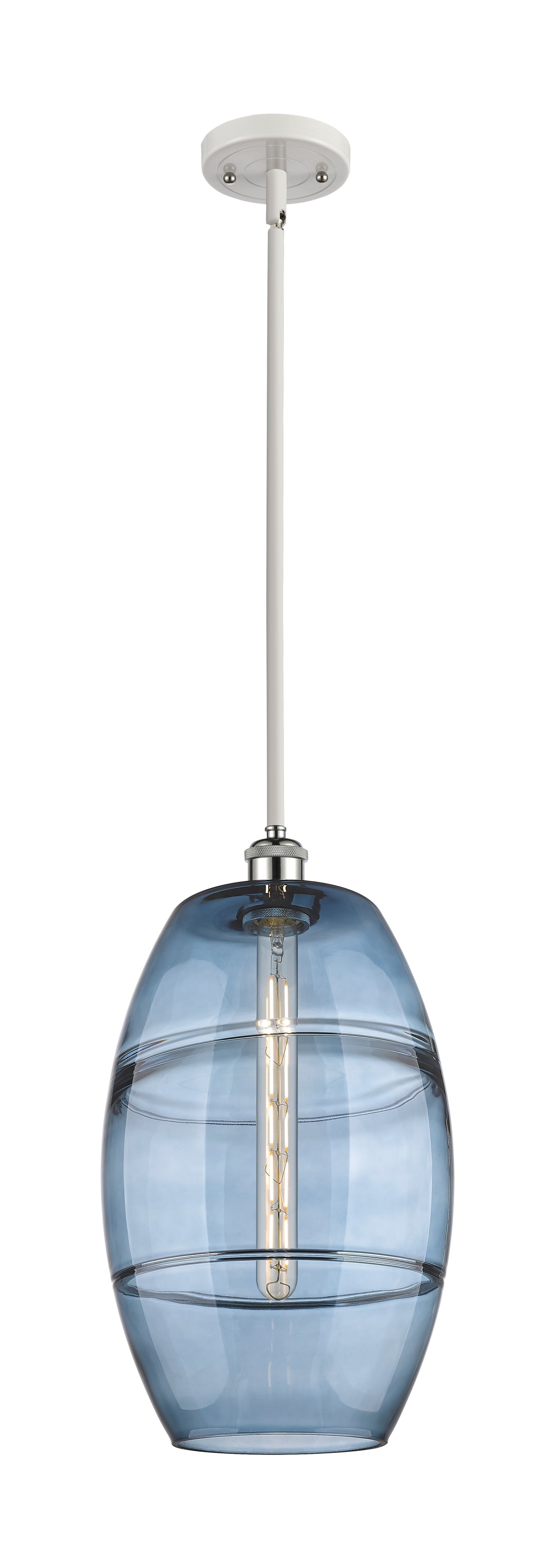 Innovations Lighting Vaz 10" Mini Pendant - White Polished Chrome Mini-Pendants Innovations Lighting Blue  ; Glass Type: Blue  