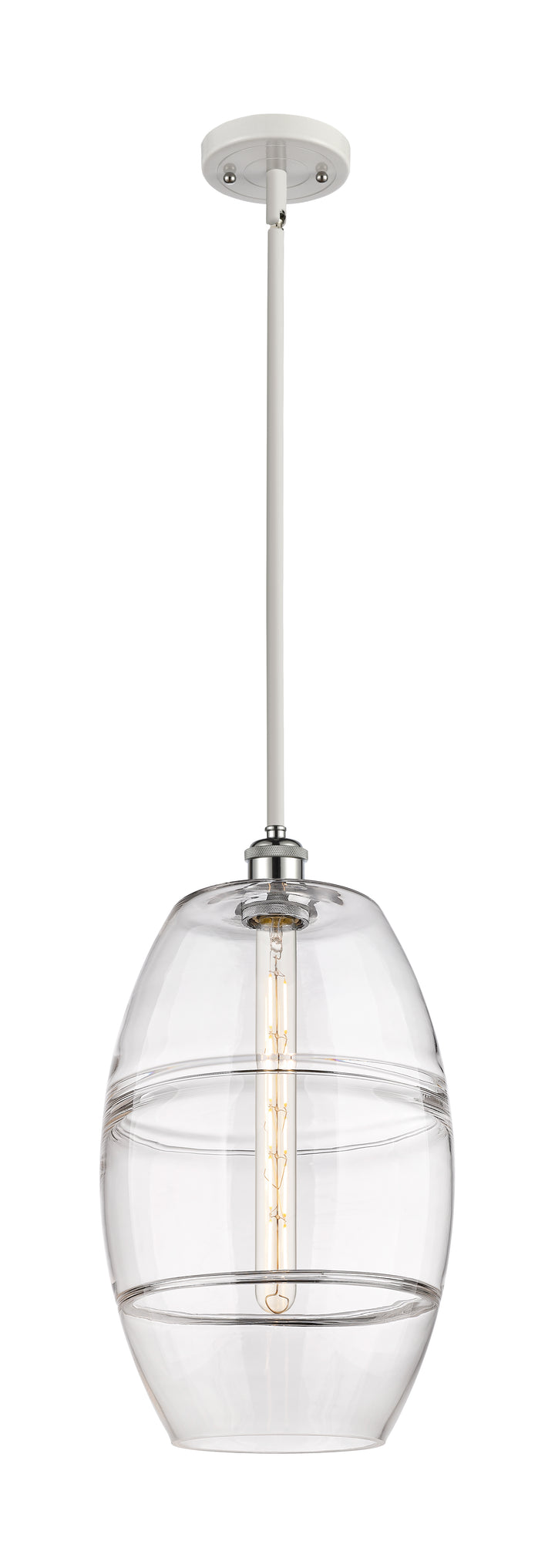 Innovations Lighting Vaz 10" Mini Pendant - White Polished Chrome Mini-Pendants Innovations Lighting Clear ; Glass Type: Clear  