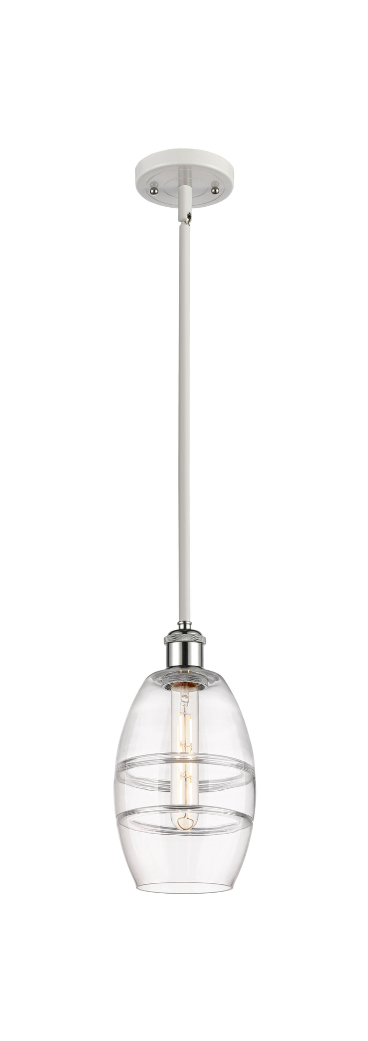 Innovations Lighting Vaz 6" Mini Pendant - White Polished Chrome Mini-Pendants Innovations Lighting Clear ; Glass Type: Clear  