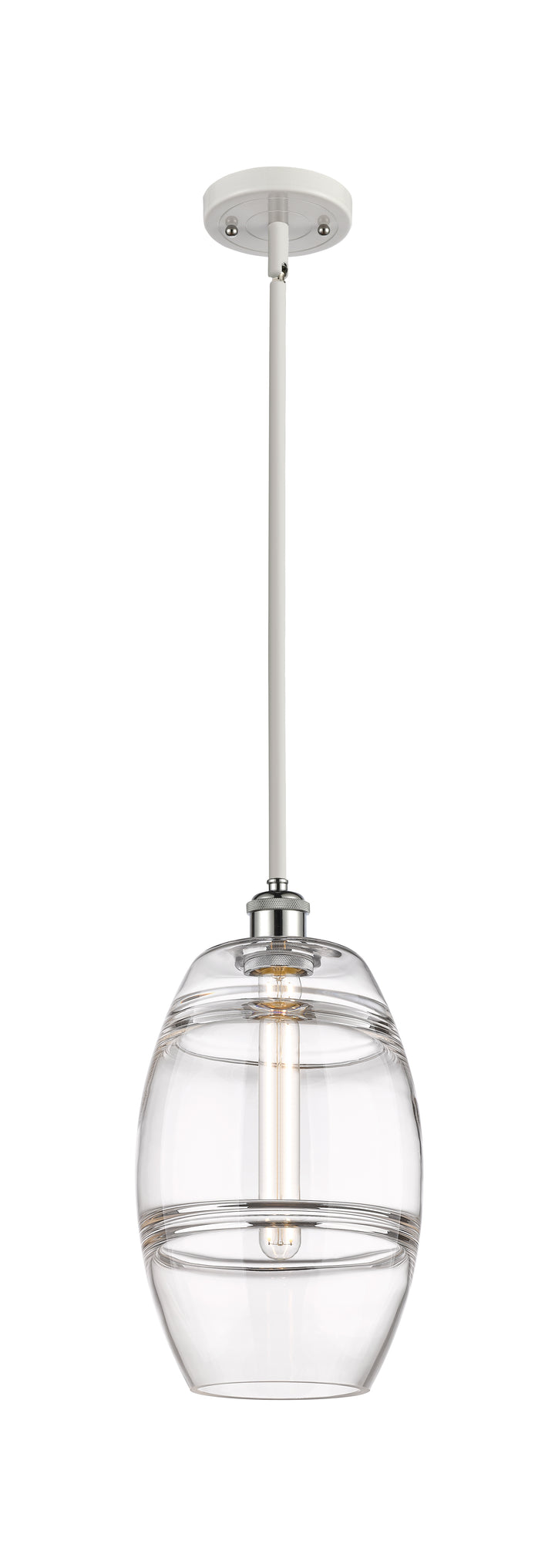 Innovations Lighting Vaz 8" Mini Pendant - White Polished Chrome Mini-Pendants Innovations Lighting Clear ; Glass Type: Clear  