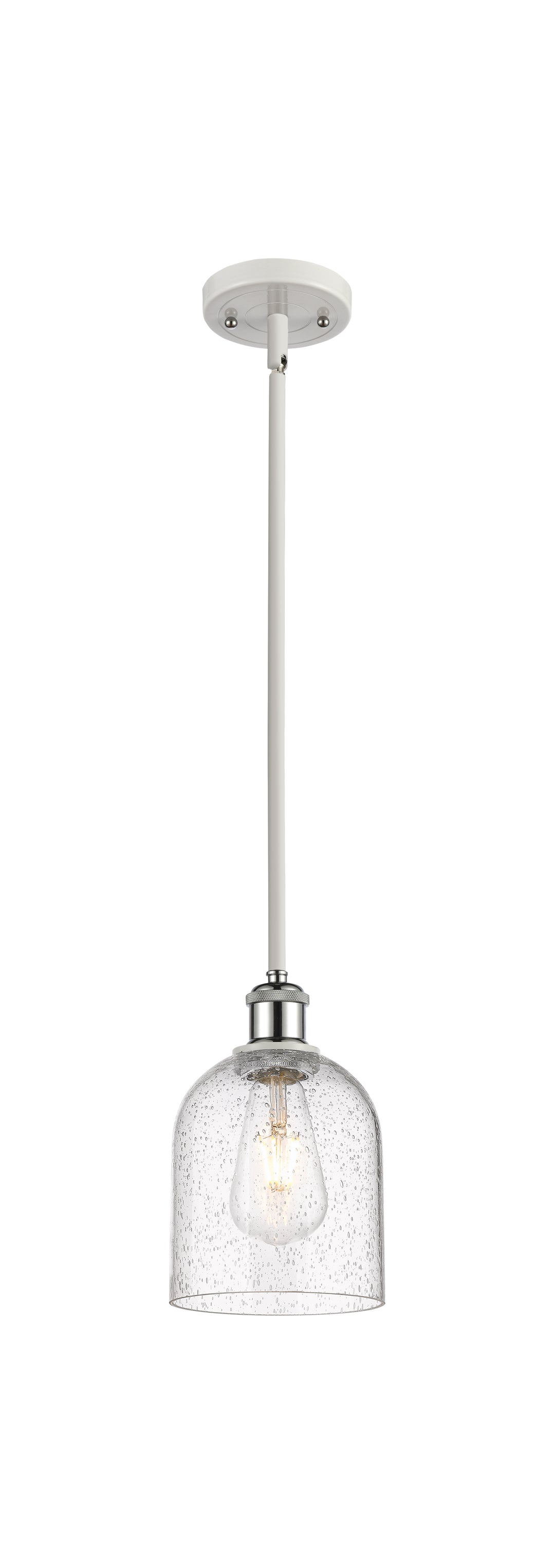 Innovations Lighting Bella 6" Mini Pendant - White Polished Chrome Mini-Pendants Innovations Lighting Seedy ; Glass Type: Transparent  