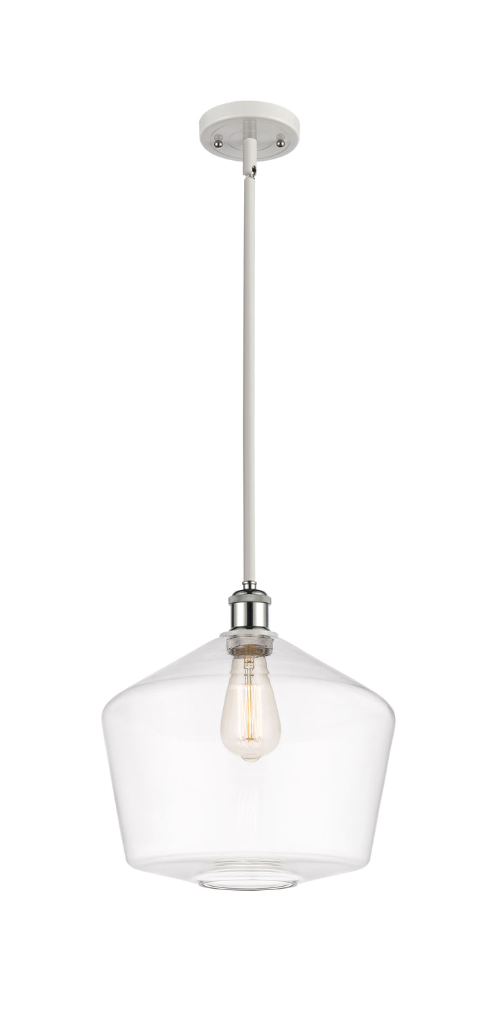 Innovations Lighting Cindyrella 12" Mini Pendant - White Polished Chrome Mini-Pendants Innovations Lighting Clear ; Glass Type: Clear  