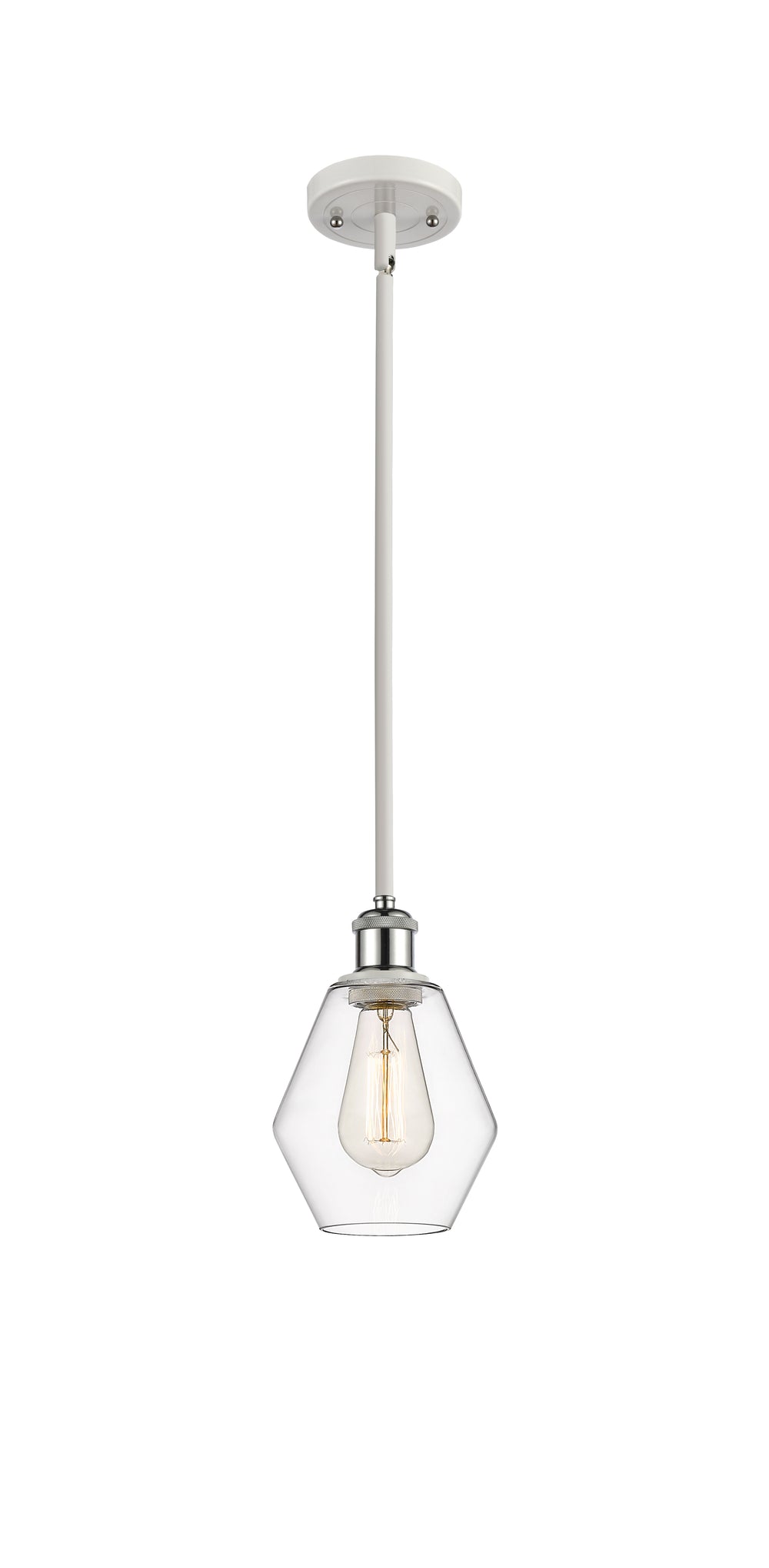 Innovations Lighting Cindyrella 6" Mini Pendant - White Polished Chrome Mini-Pendants Innovations Lighting Clear ; Glass Type: Clear  