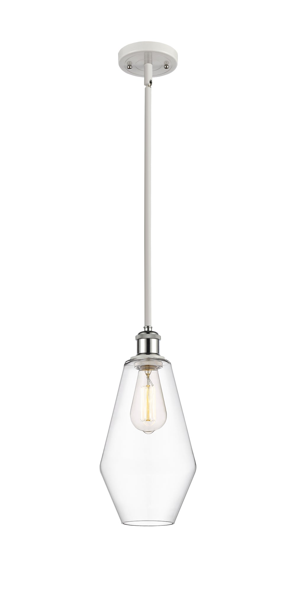 Innovations Lighting Cindyrella 7" Mini Pendant - White Polished Chrome Mini-Pendants Innovations Lighting Clear ; Glass Type: Clear  