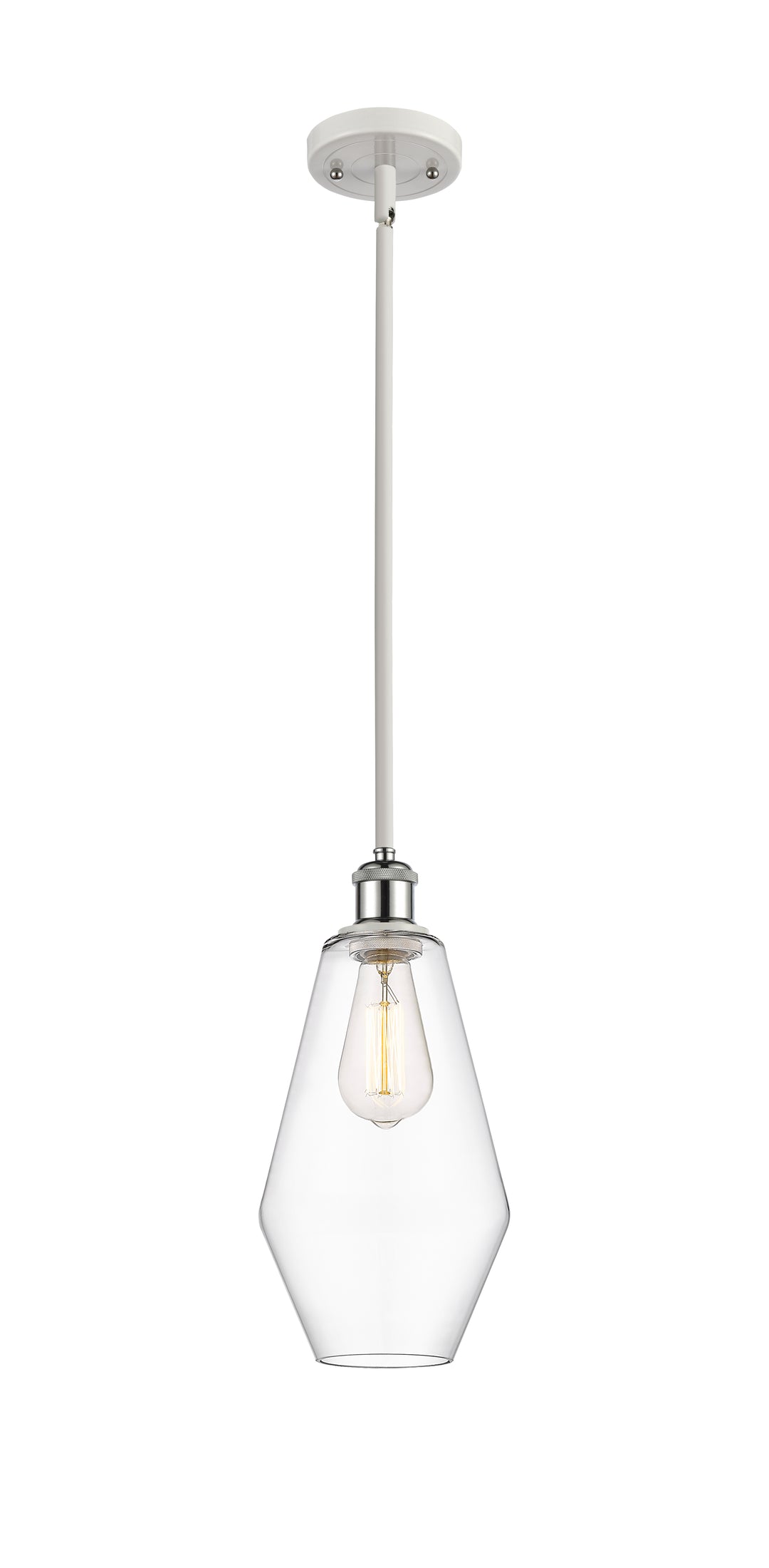 Innovations Lighting Cindyrella 7" Mini Pendant - White Polished Chrome Mini-Pendants Innovations Lighting Clear ; Glass Type: Clear  