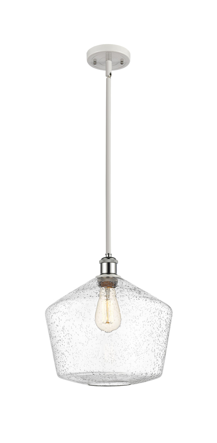 Innovations Lighting Cindyrella 12" Mini Pendant - White Polished Chrome Mini-Pendants Innovations Lighting Seedy ; Glass Type: Seeded  