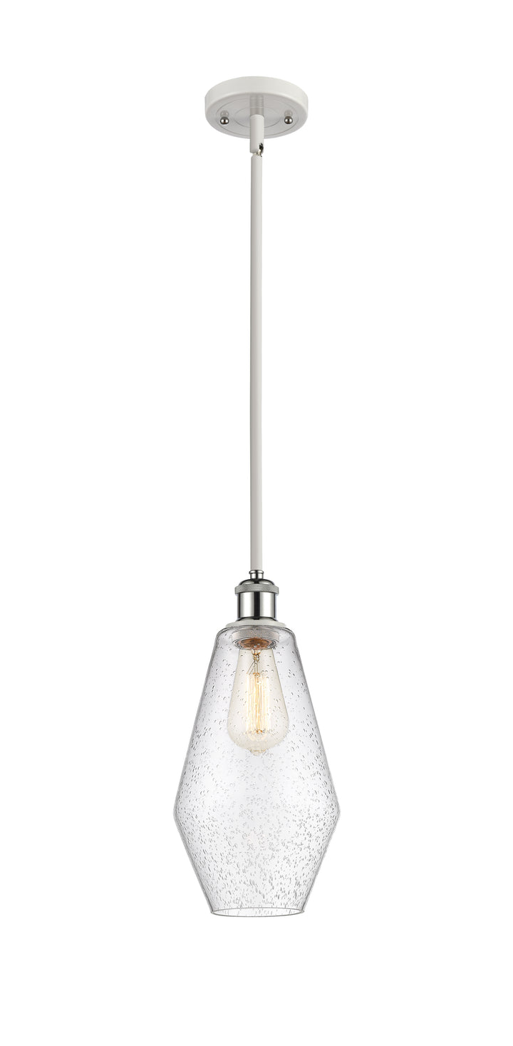 Innovations Lighting Cindyrella 7" Mini Pendant - White Polished Chrome Mini-Pendants Innovations Lighting Seedy ; Glass Type: Seeded  